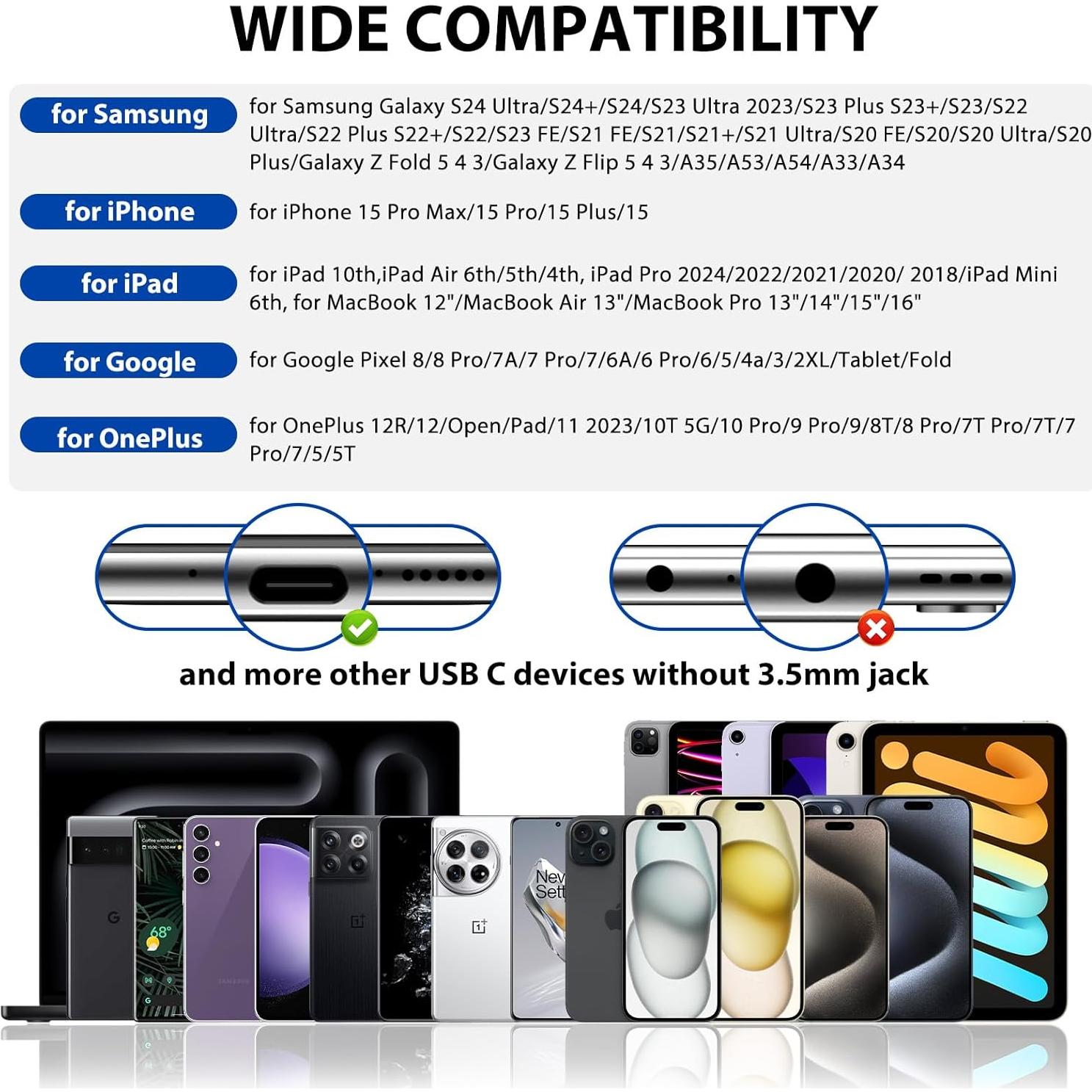 Auriculares USB-C ASKUBSKU con Micrófono y Gancho para iPhone y Samsung