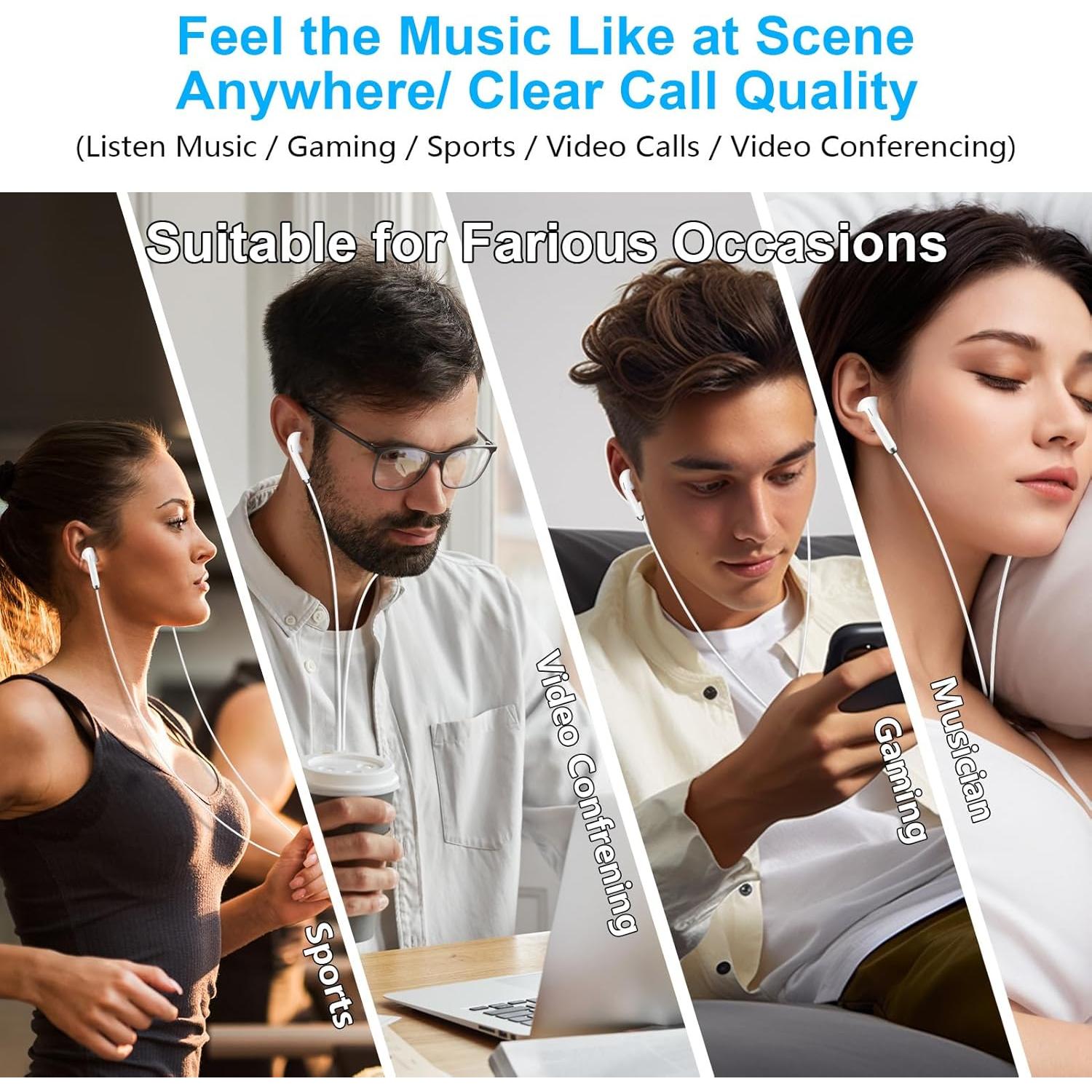 Auriculares USB C con micrófono para iPhone 16/15 y Samsung