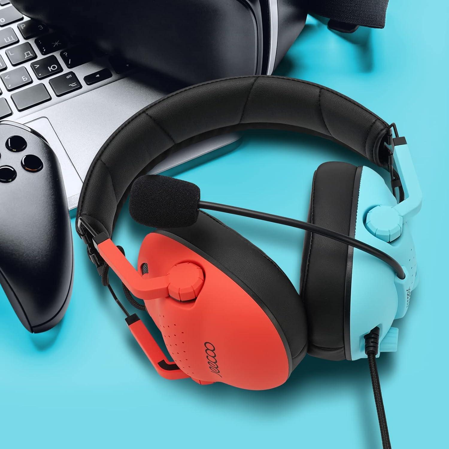 Auriculares para Juegos SENZER X200 con Micrófono - Rojo y Azul