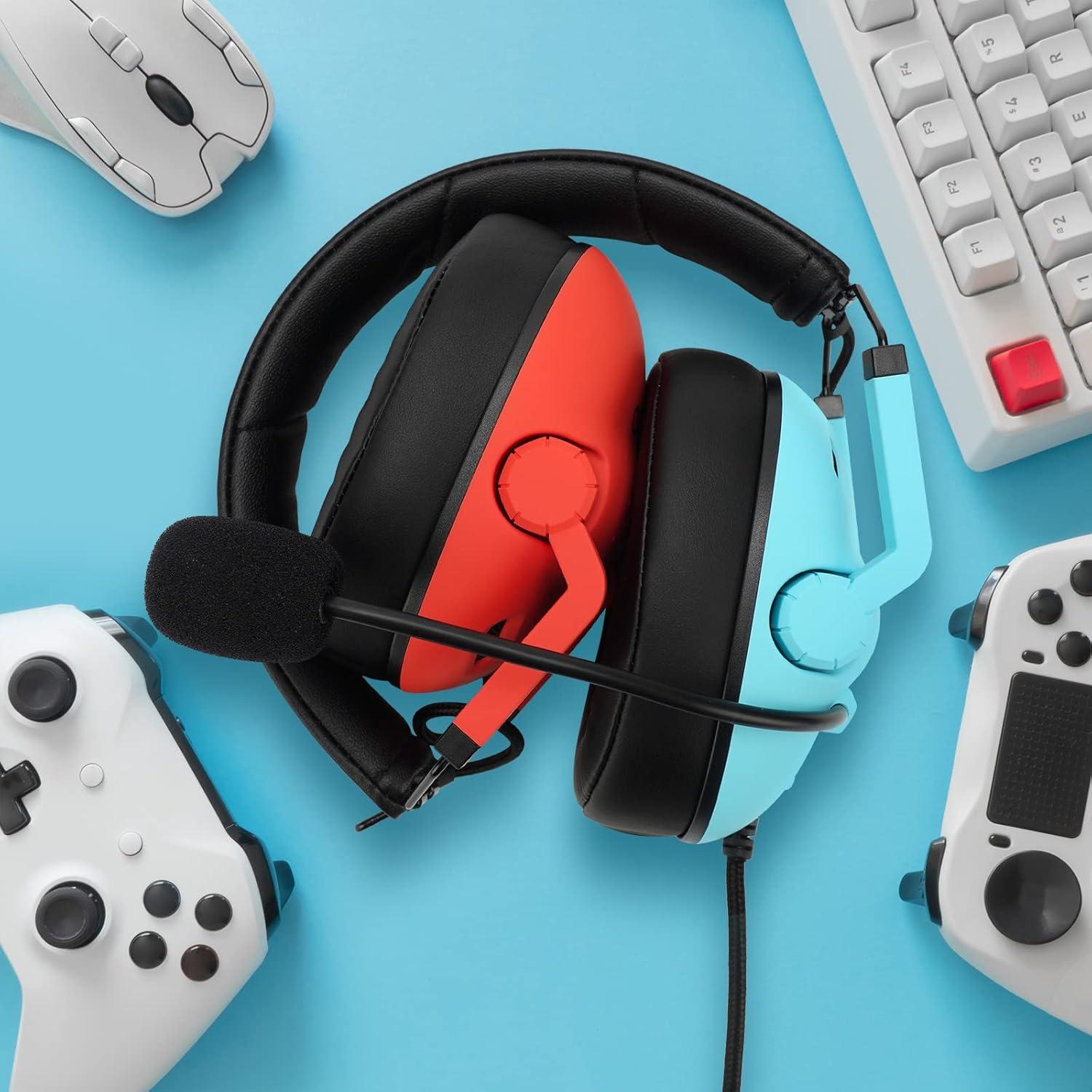 Auriculares para Juegos SENZER X200 con Micrófono - Rojo y Azul