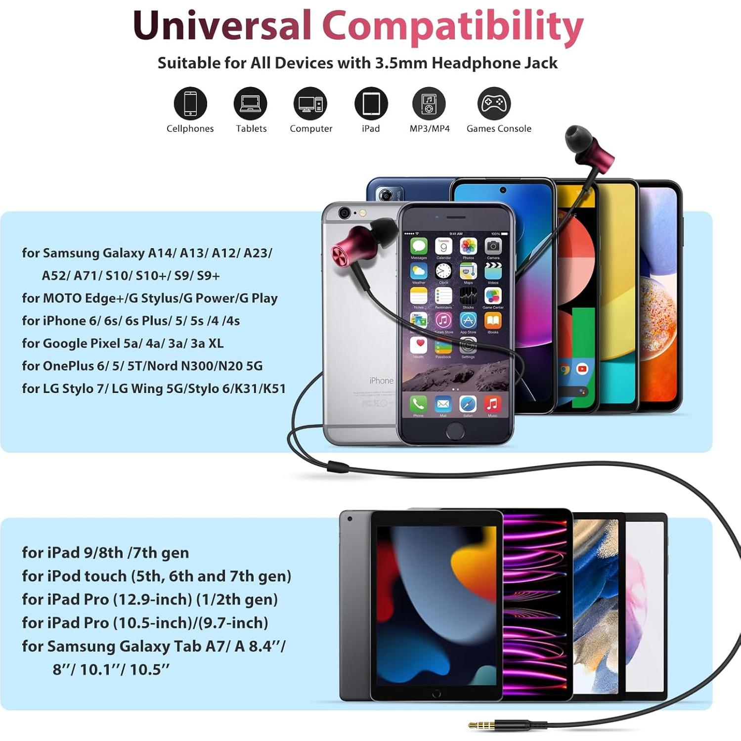 Auriculares In-Ear COOYA con Cable 3.5mm y Micrófono HiFi