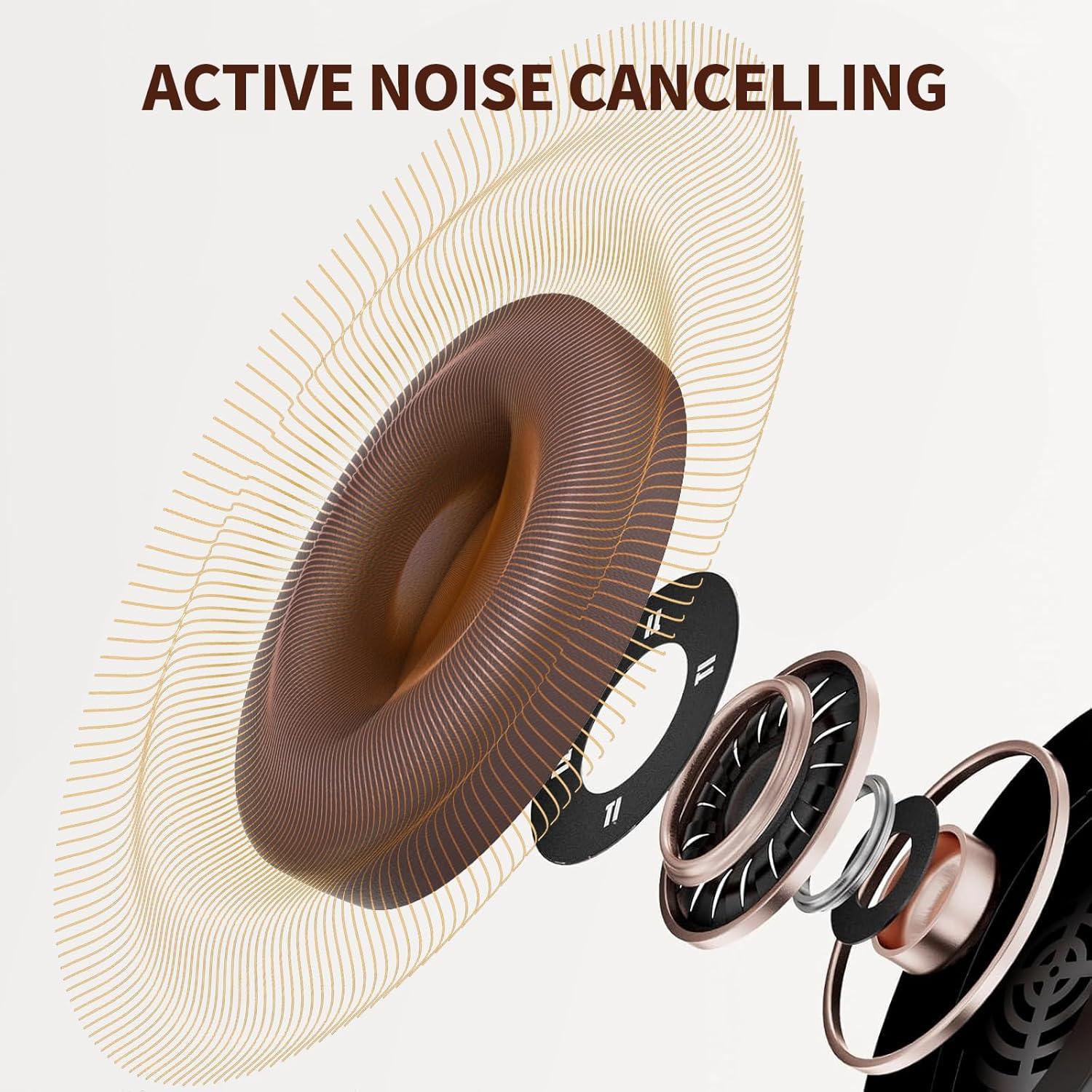 Auriculares Bluetooth KO-STAR NB-1092 ANC HiFi 60H Marrón