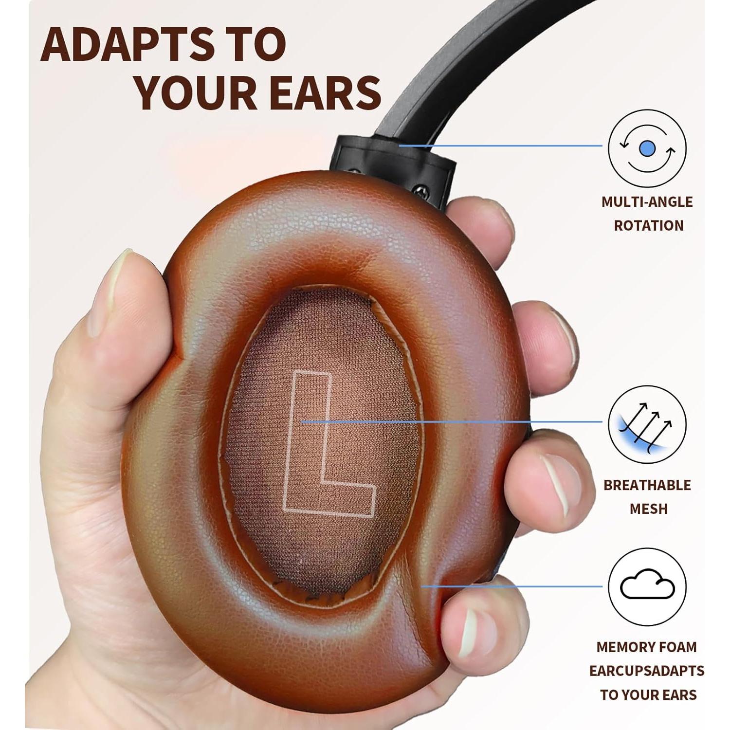 Auriculares Bluetooth KO-STAR NB-1092 ANC HiFi 60H Marrón