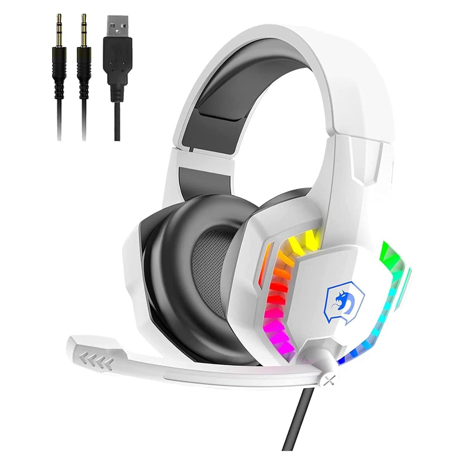 Auricular Gaming ZIYOU LANG Blanco 40mm RGB Con Micrófono