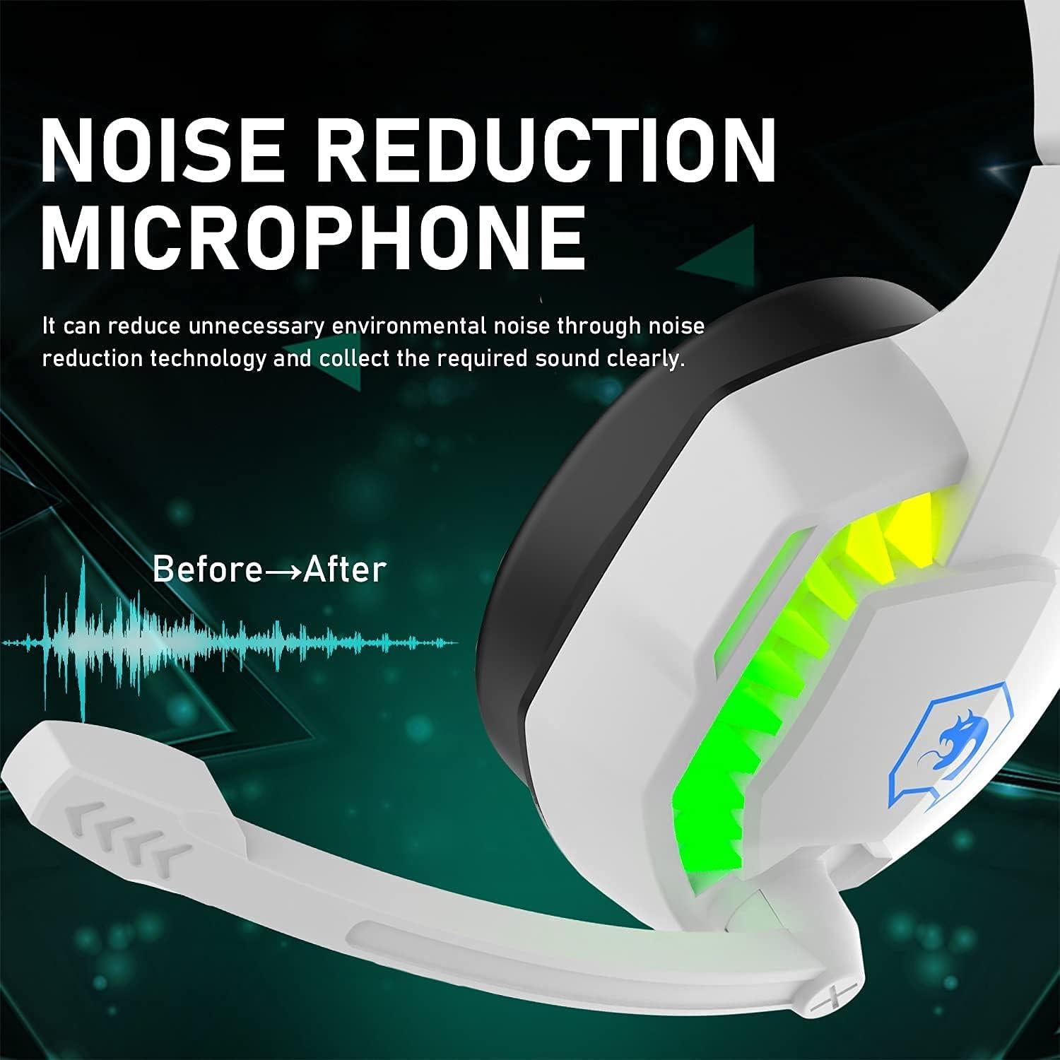 Auricular Gaming ZIYOU LANG Blanco 40mm RGB Con Micrófono