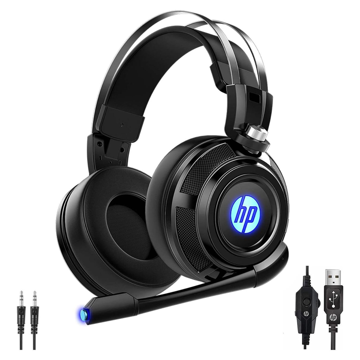 Auricular Gamer HP H200 50mm con Micrófono y LED Negro