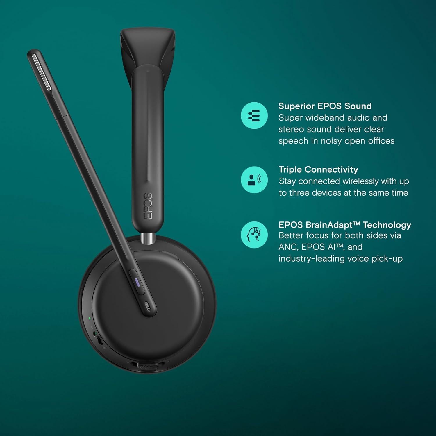 Auricular EPOS Impact 1061T Inalámbrico con ANC y Micrófono AI