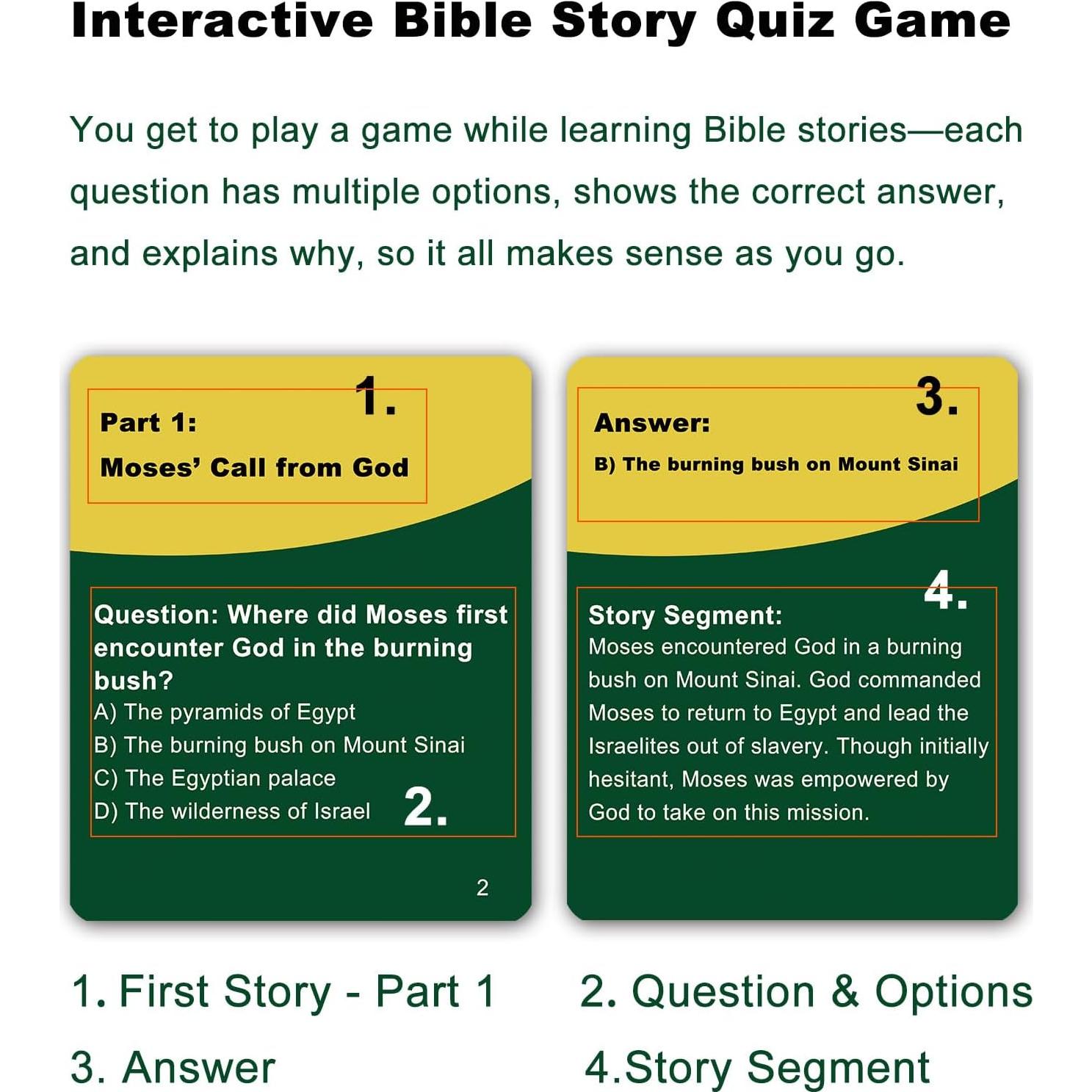 Docdeer 20 Tarjetas de Trivia Bíblica | Juego Familiar