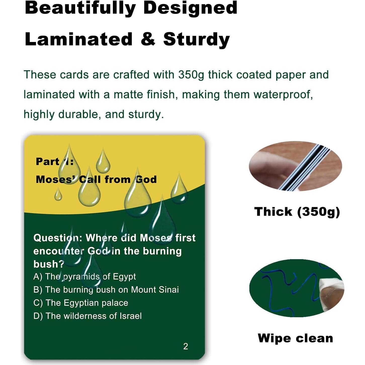 Docdeer 20 Tarjetas de Trivia Bíblica | Juego Familiar