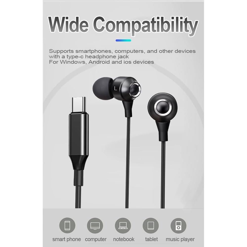 Auriculares USB-C DUOYHIEL DL43 HiFi con micrófono y control