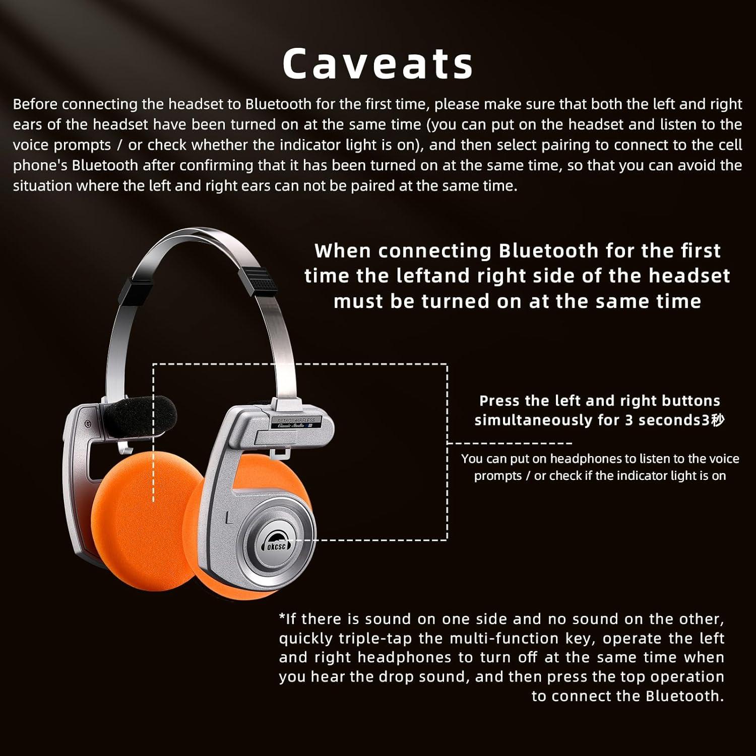 Auriculares Inalámbricos Retro okcsc Verde 40mm Bluetooth 5.3