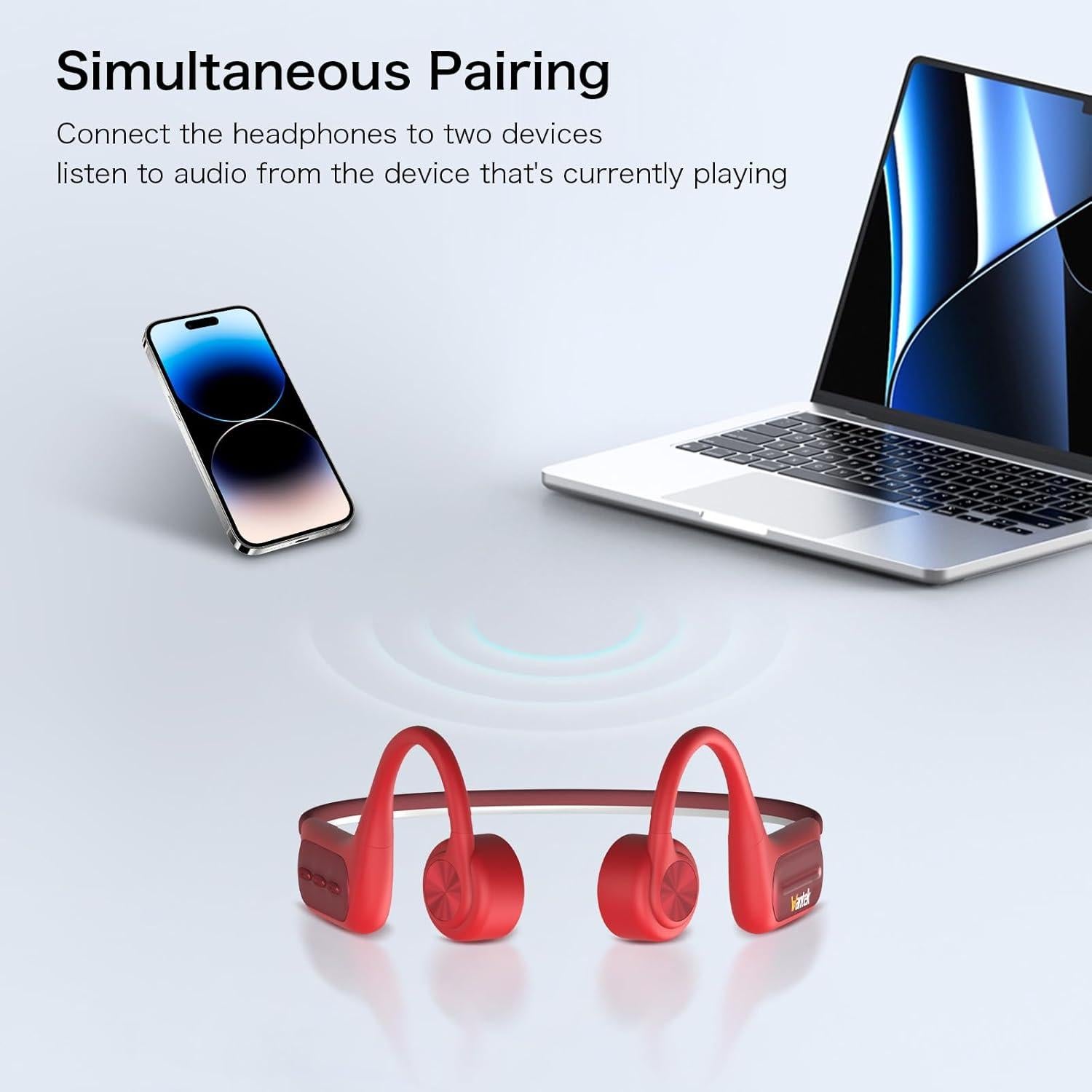 Auriculares Wantek Conducción Ósea Bluetooth IP68 32GB Natación