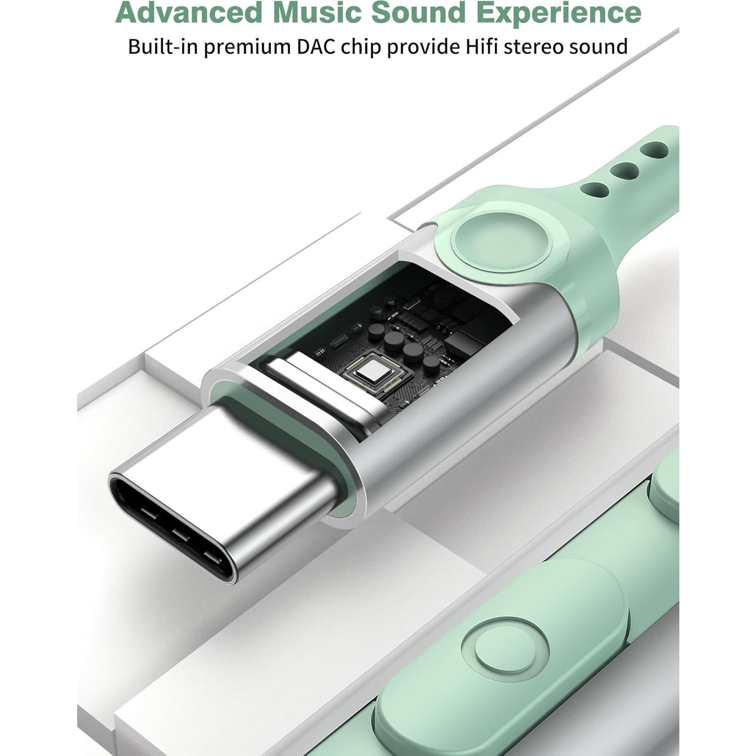 Auriculares USB C iMangoo 1.2m con micrófono para iPhone y Samsung