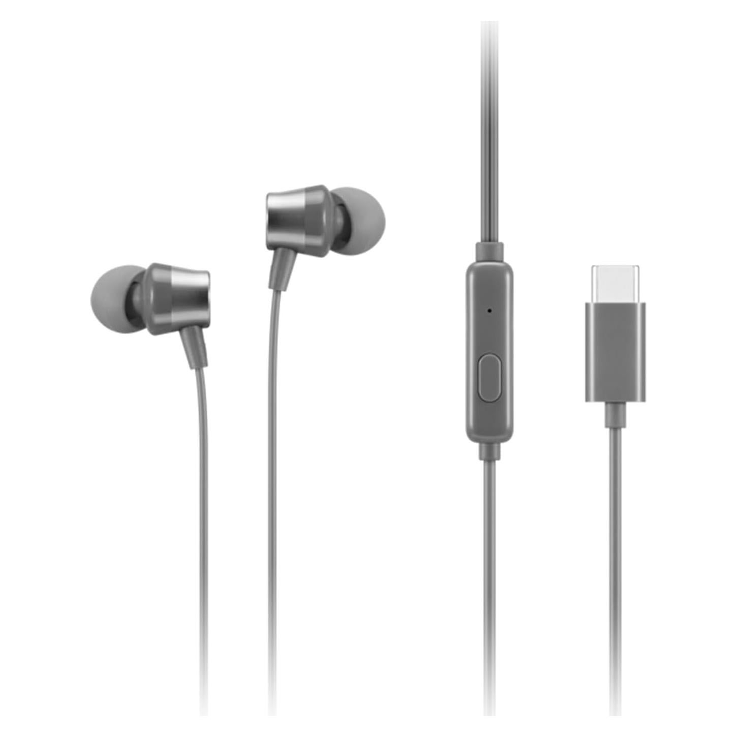 Auriculares in-ear Lenovo 300 USB-C con micrófono - Gris