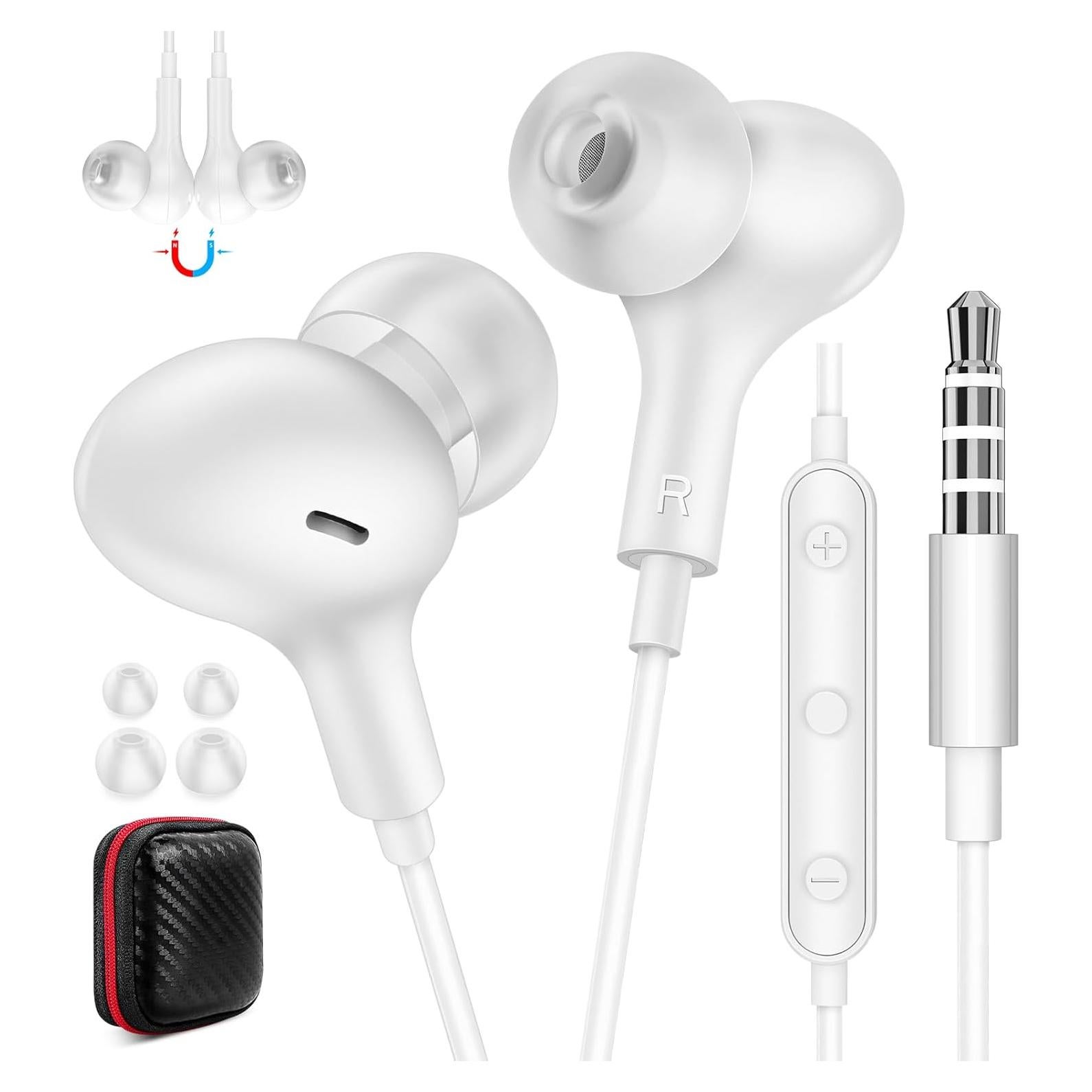 Auriculares con cable ASKUBSKU 3.5mm HiFi Intrauditivos Blanco