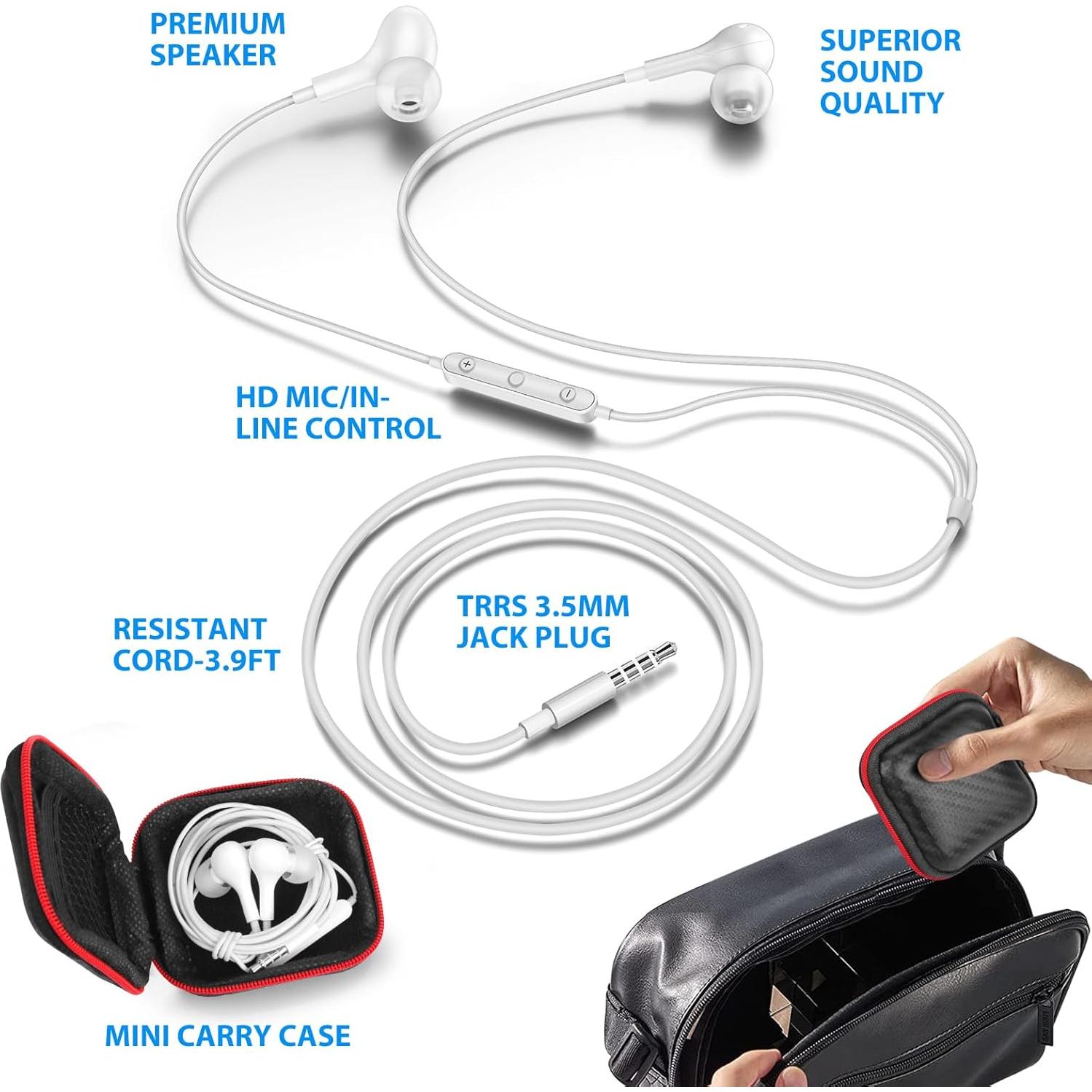 Auriculares con cable ASKUBSKU 3.5mm HiFi Intrauditivos Blanco