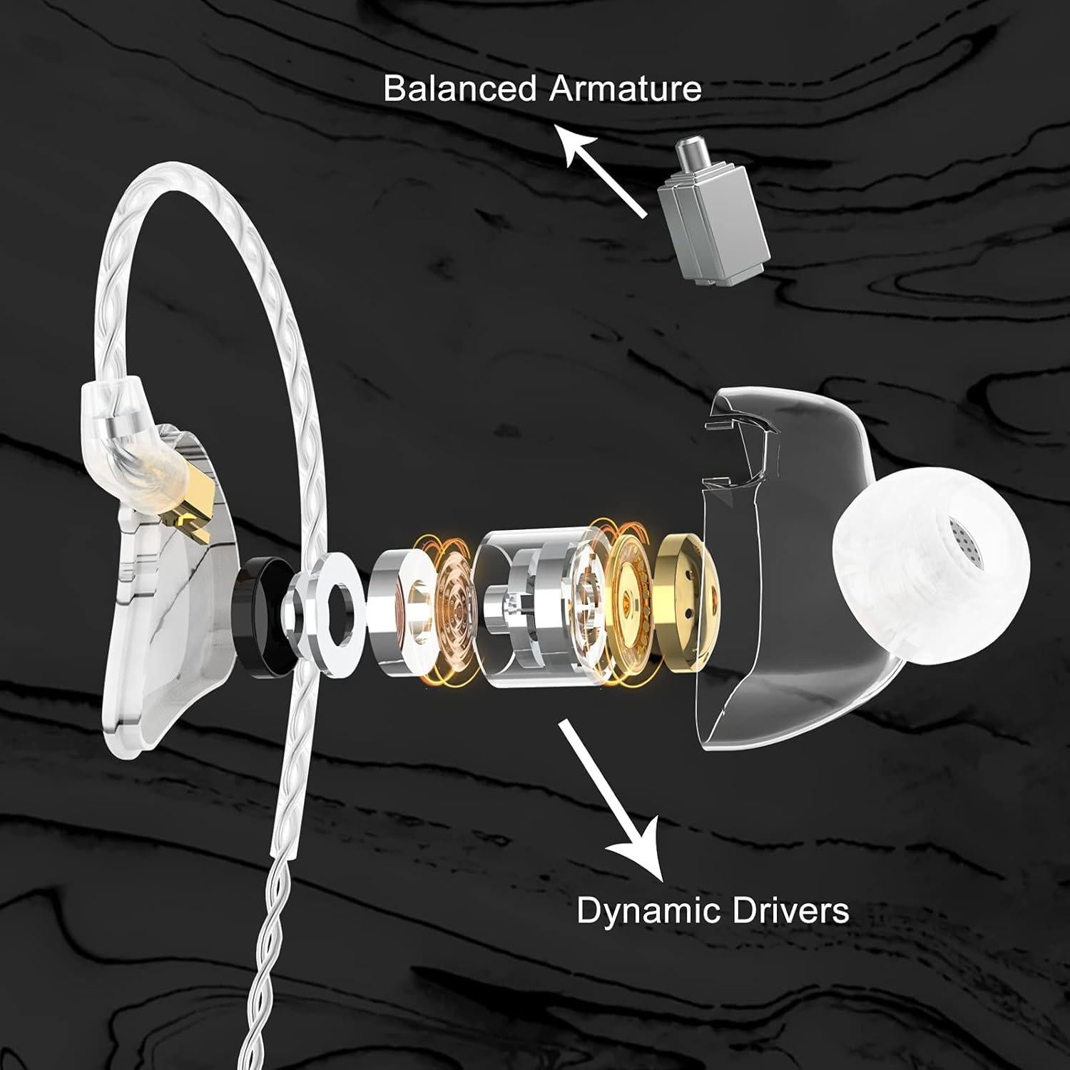 Auriculares In-Ear BASN MMCX HiFi con Bajo Potente - Blanco