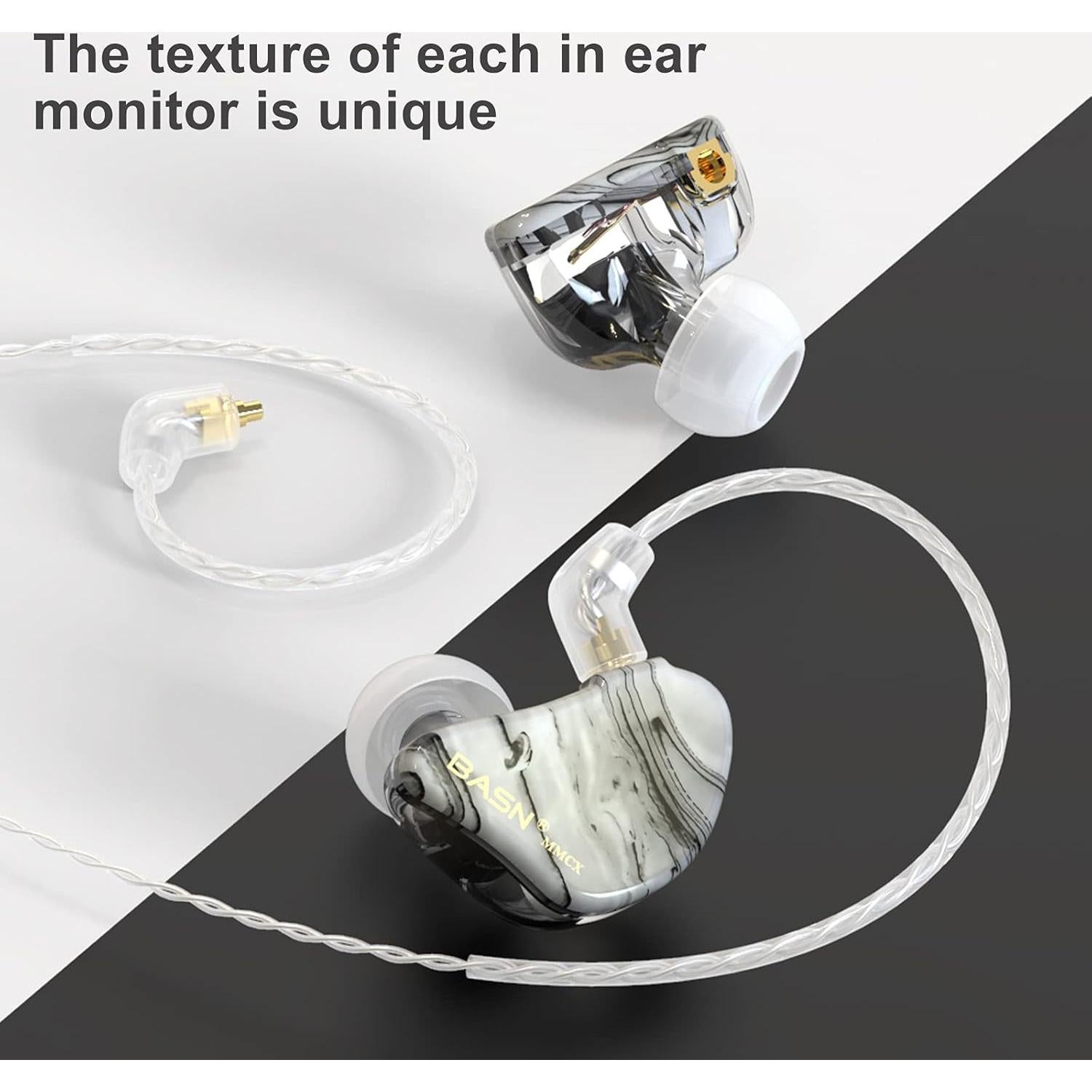 Auriculares In-Ear BASN MMCX HiFi con Bajo Potente - Blanco