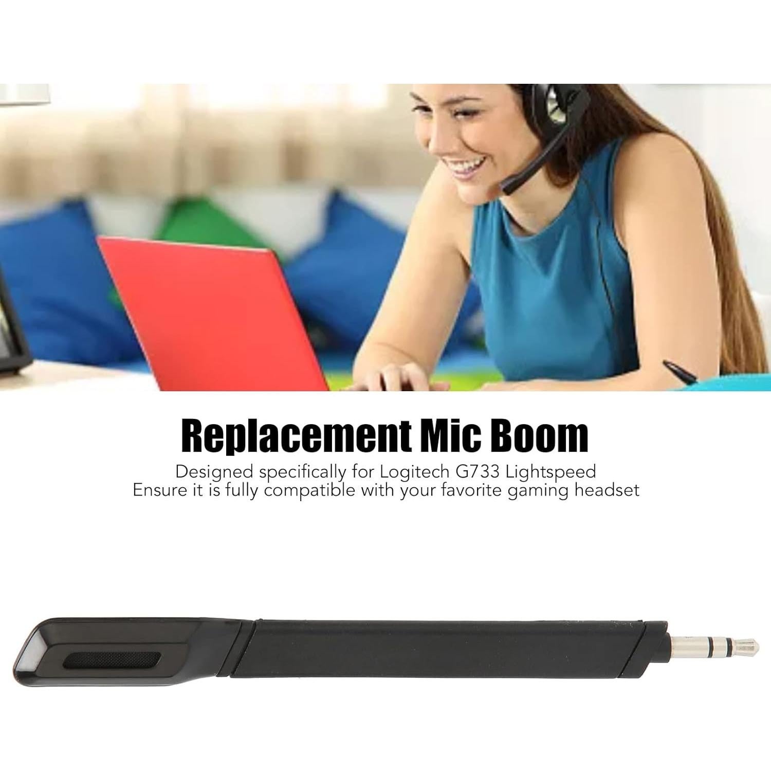 Clear Noise Reduction Mic Replacement forG733 Headset, Lossless Sound Quality with Detachable Microphone Boom
