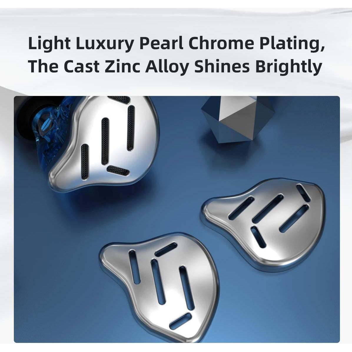 Auriculares In Ear KZ ZAX 7BA+1DD HiFi Aislamiento Sonido Plata