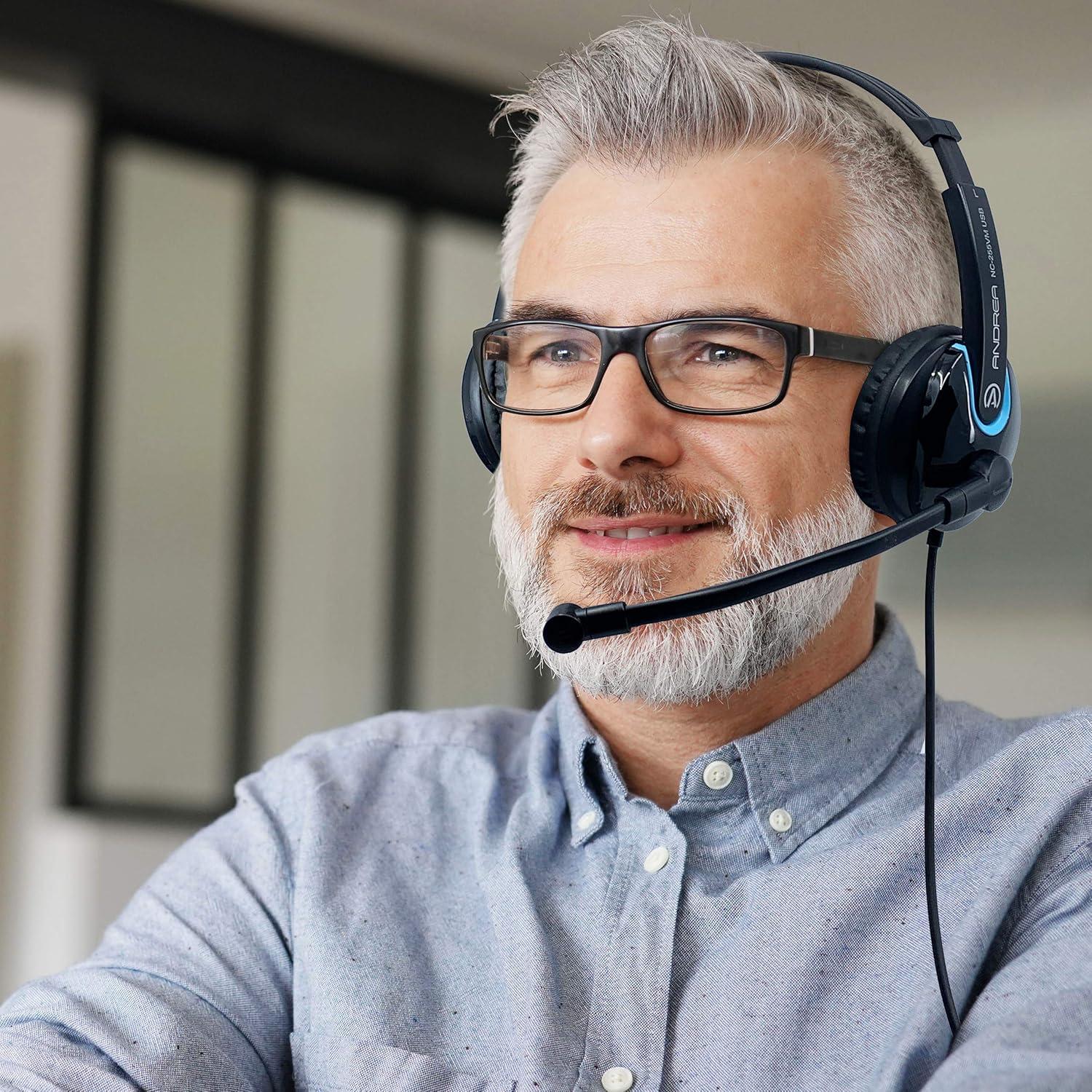 Auriculares Estéreo USB Andrea NC-255VM con Micrófono NC