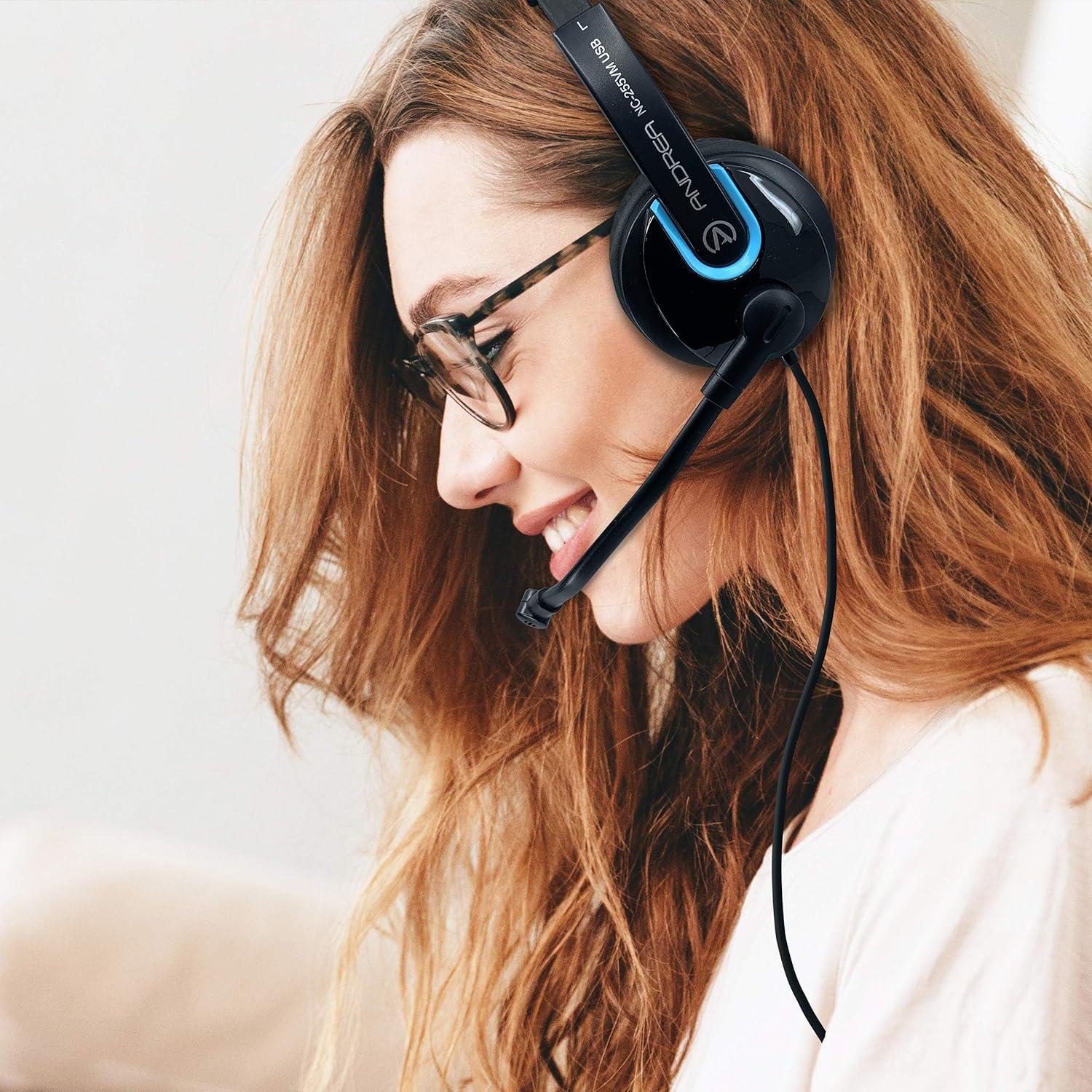 Auriculares Estéreo USB Andrea NC-255VM con Micrófono NC