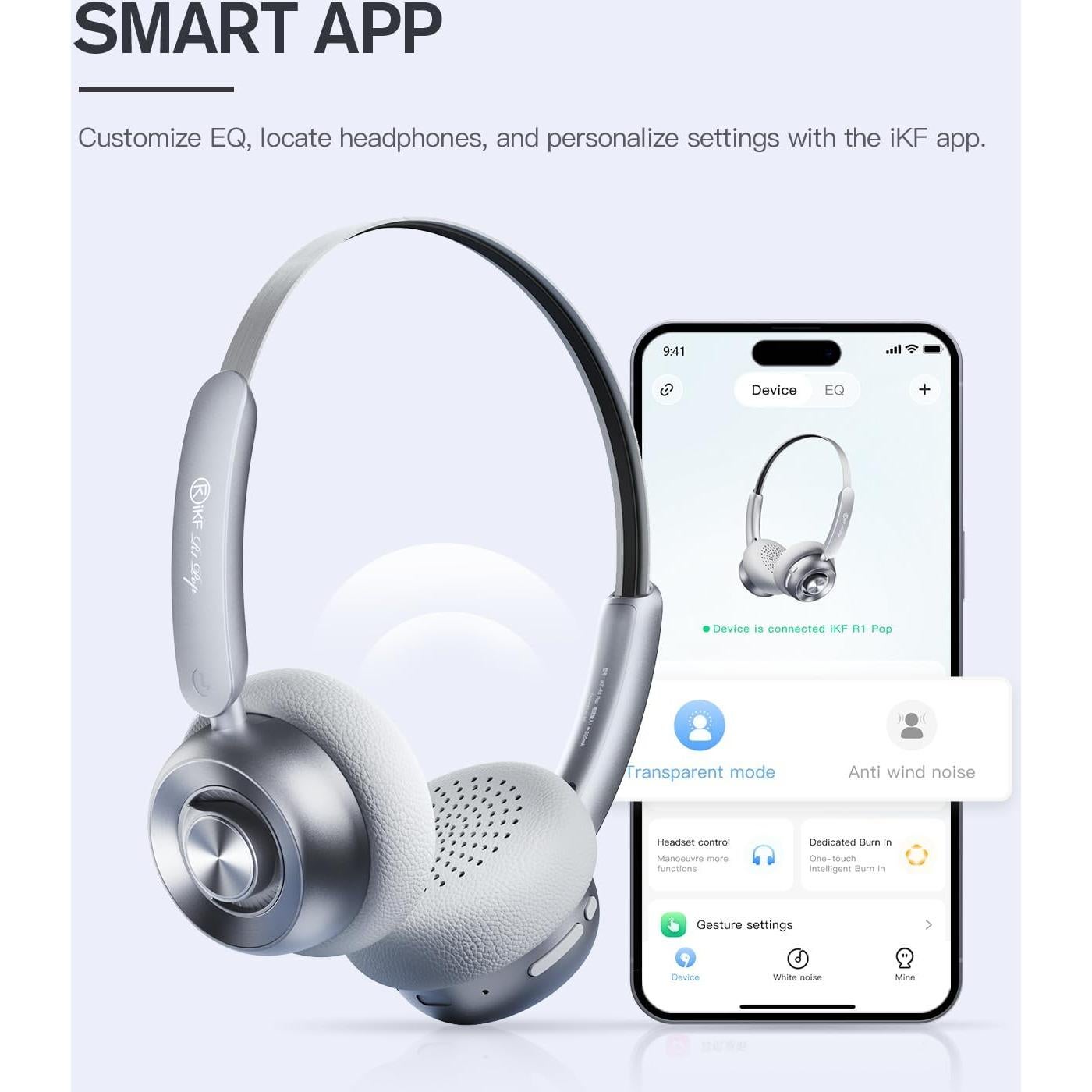 Auriculares Inalámbricos iKF R1 Pop Bluetooth Plata 75H Batería