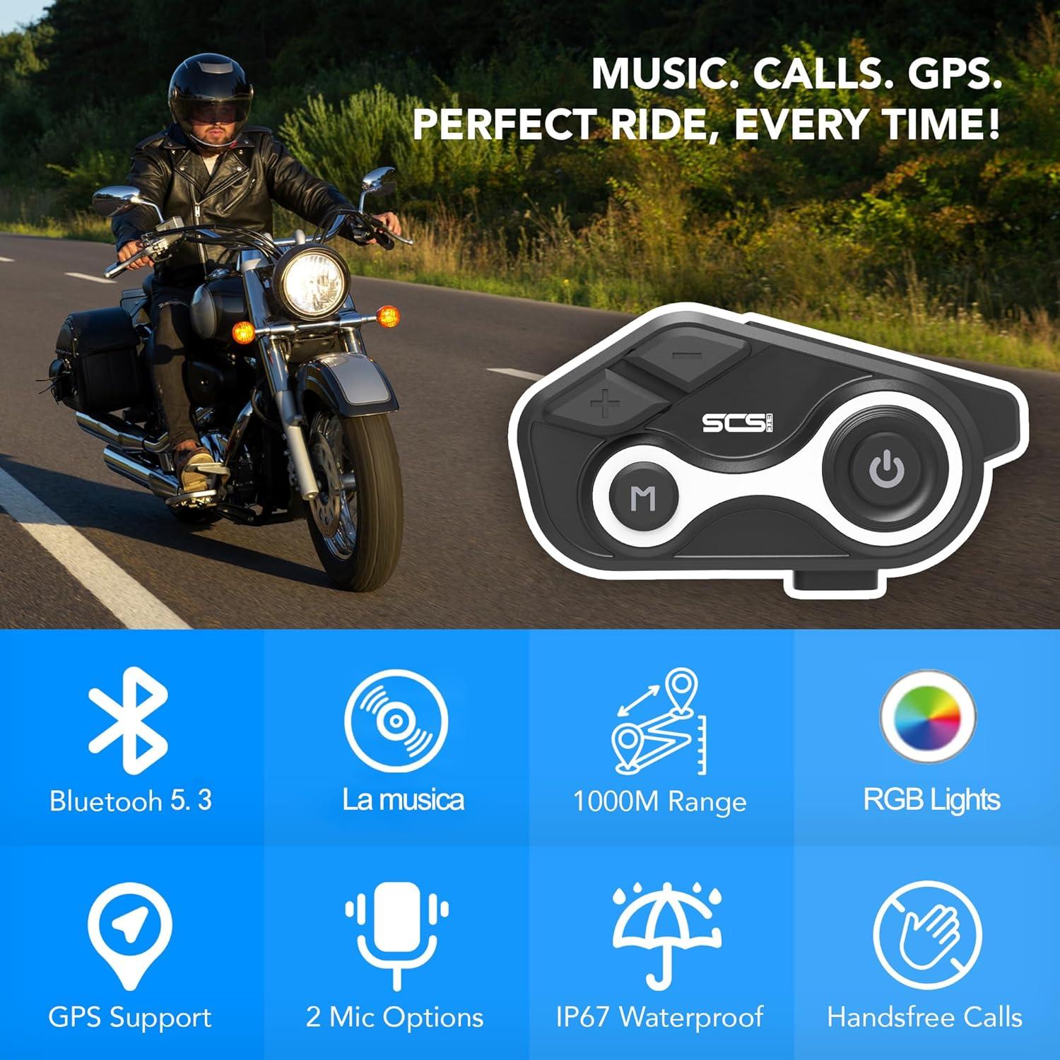 Intercomunicador Bluetooth SCSETC S8X para Motocicleta IP67