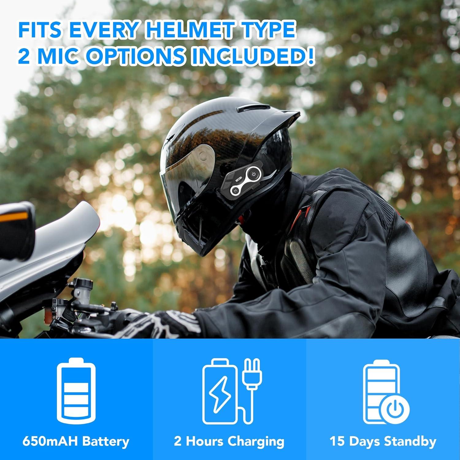 Intercomunicador Bluetooth SCSETC S8X para Motocicleta IP67