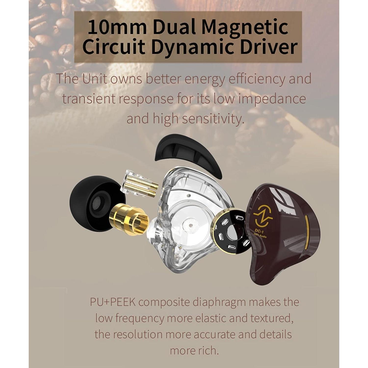 Auriculares CCZ Grano de Café USB C In Ear HiFi Negro