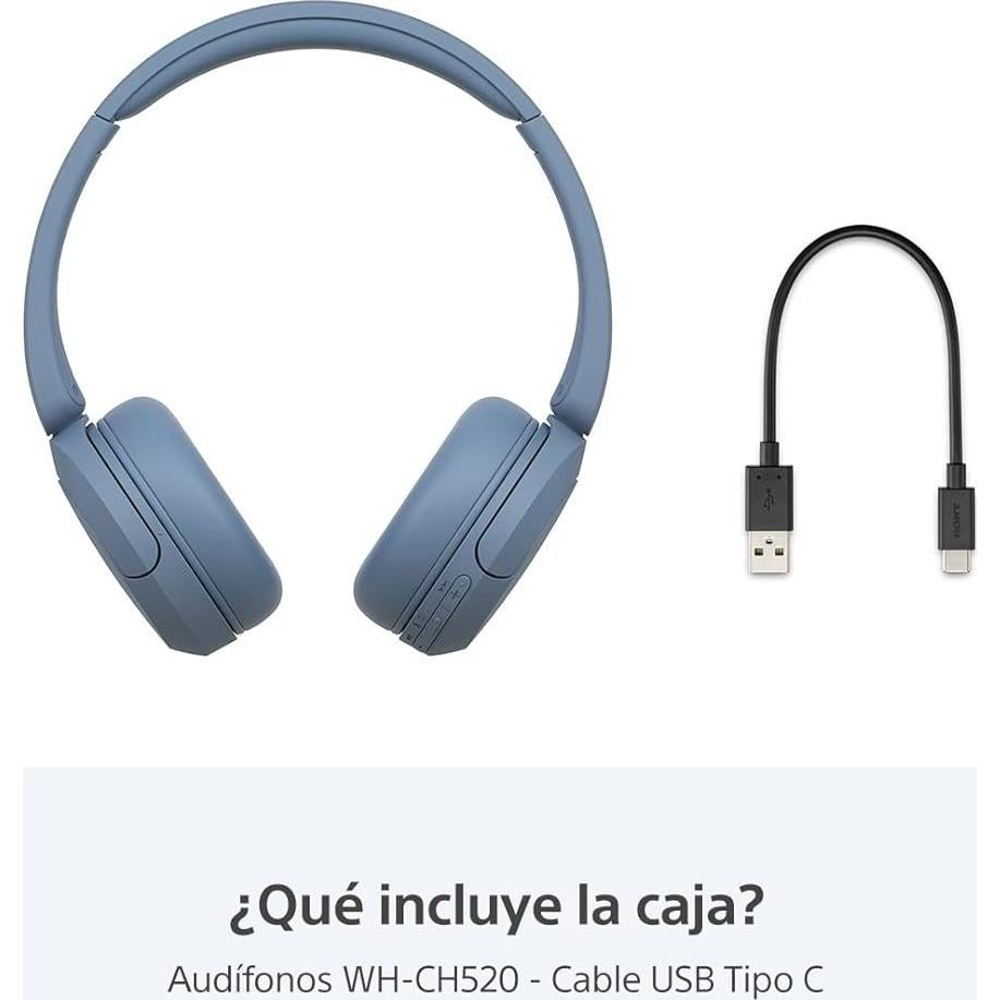 Auriculares Inalámbricos Sony WH-CH520 Bluetooth Azul 50h Batería