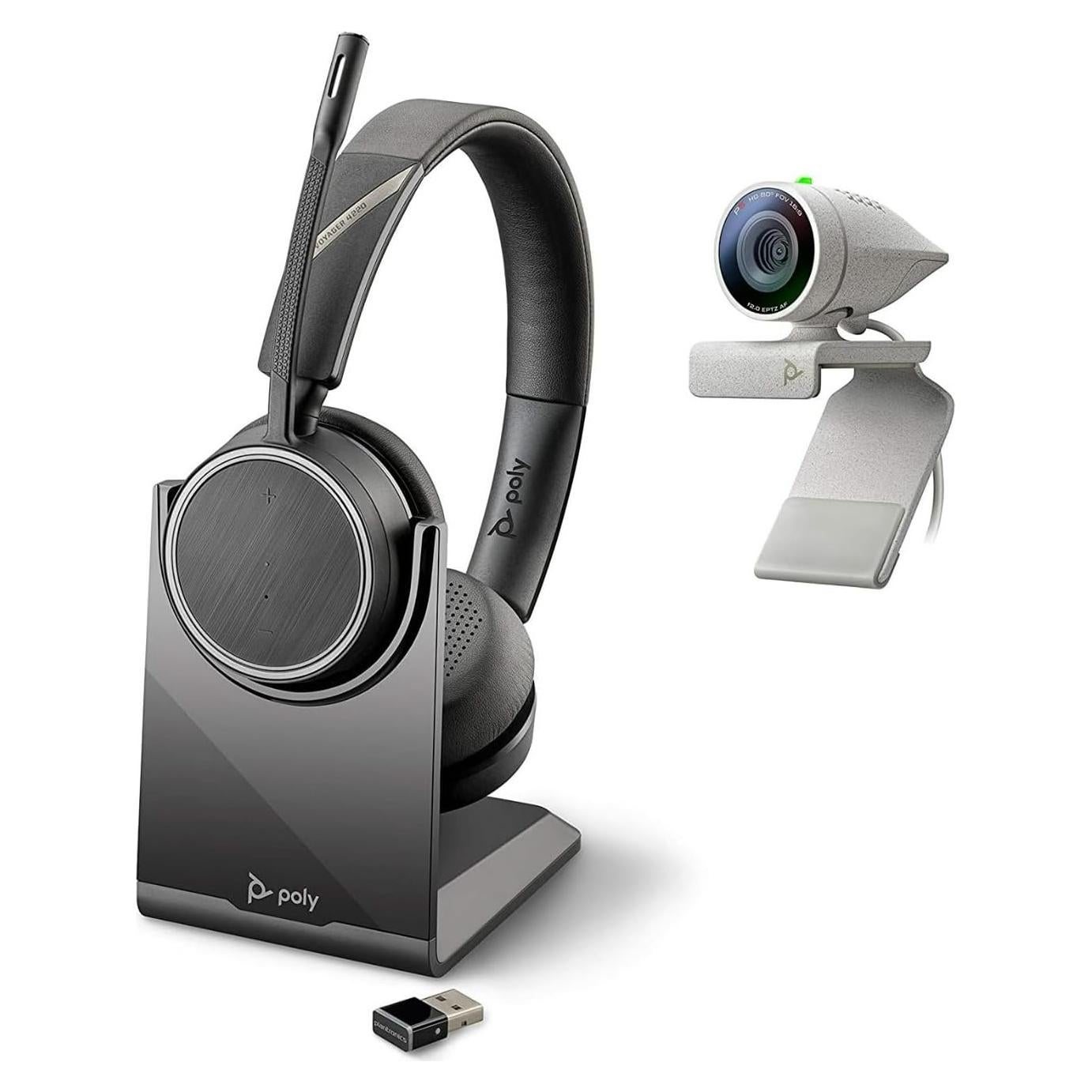 Kit Webcam Studio P5 y Auriculares Voyager 4220 UC - Poly