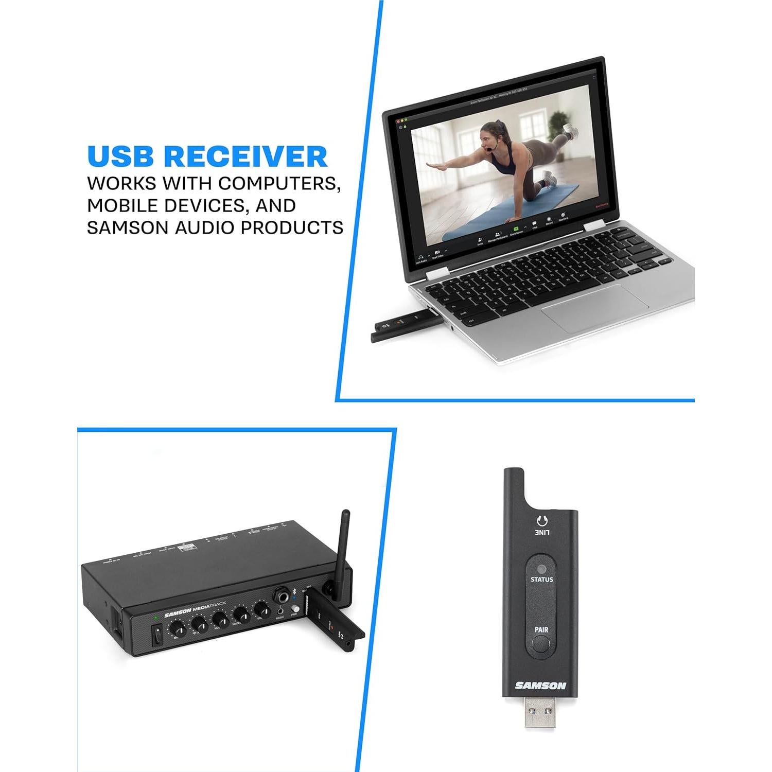 Sistema Inalámbrico Digital de Auriculares Fitness Samson AirLine XD USB