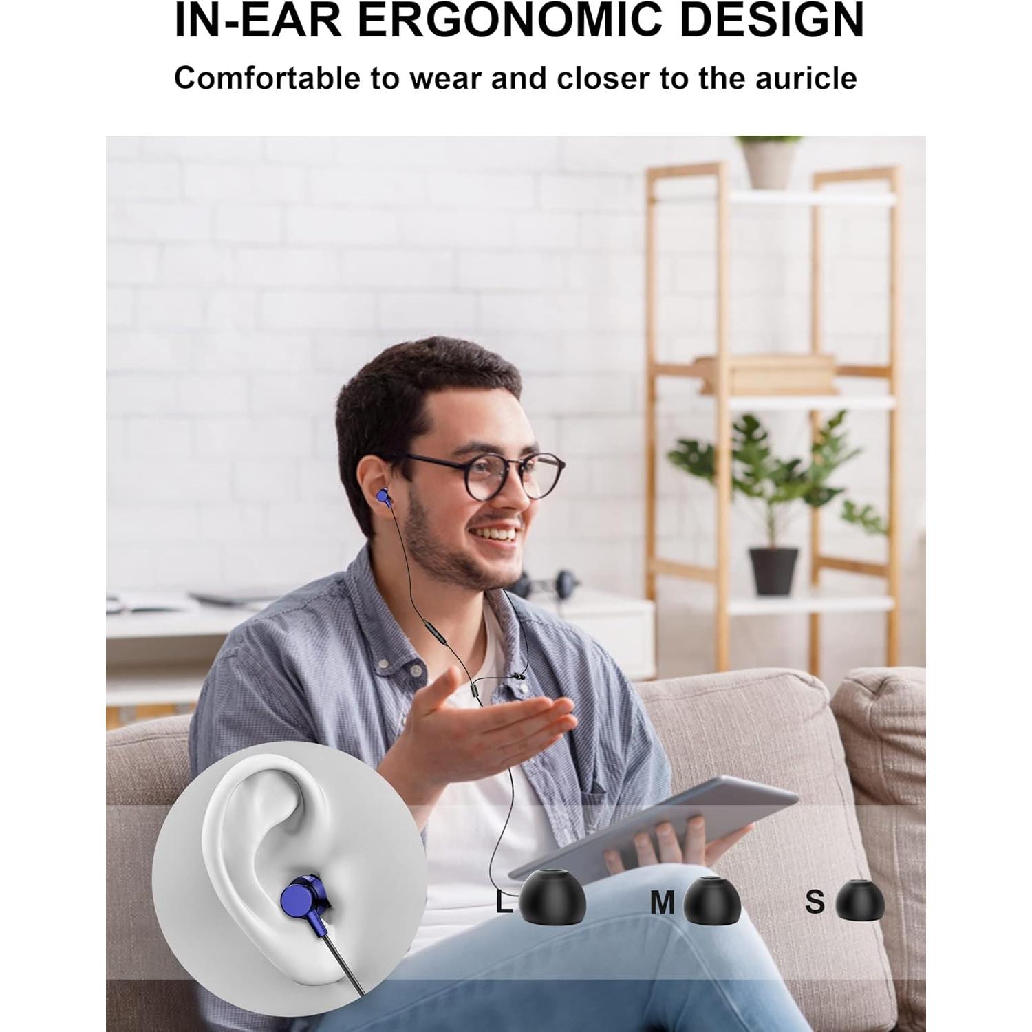 Auriculares USB C ACAGET HiFi Estéreo con Micrófono y Cancelación de Ruido