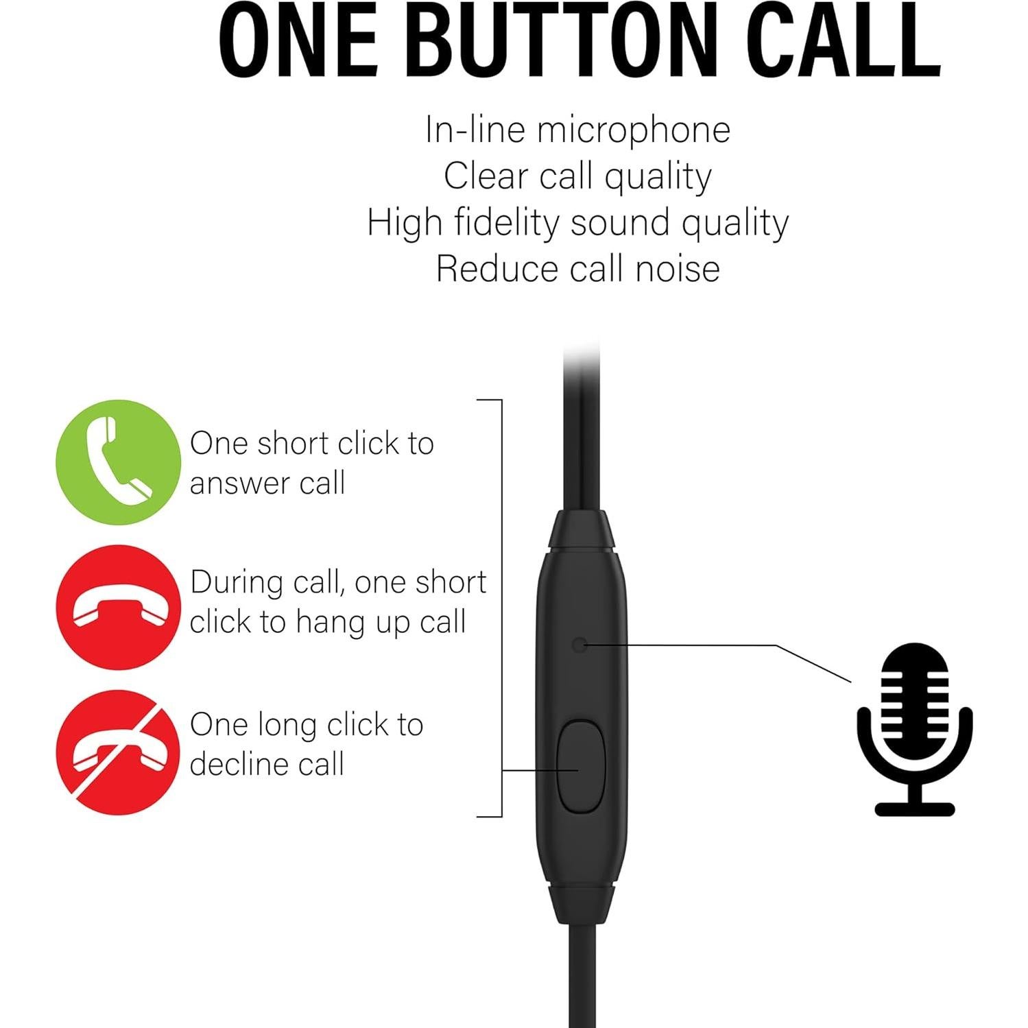 Auriculares In-ear Maeline con Micrófono - Paquete de 30 - Negro