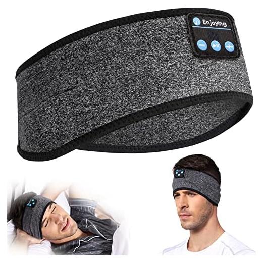 Diadema Bluetooth para Dormir Disfrutando - Cancelación de Ruido, 10h Batería, Unisex, Negro y Gris