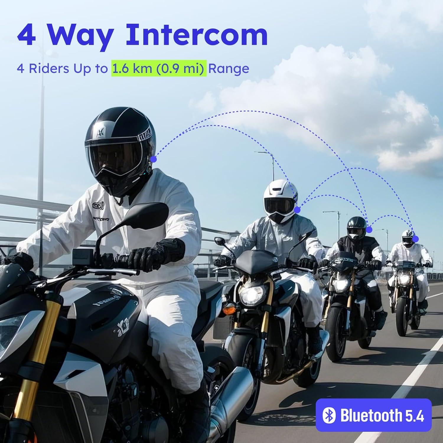 Auricular Bluetooth D10 MAXRUNON para Motocicleta con Control de Voz