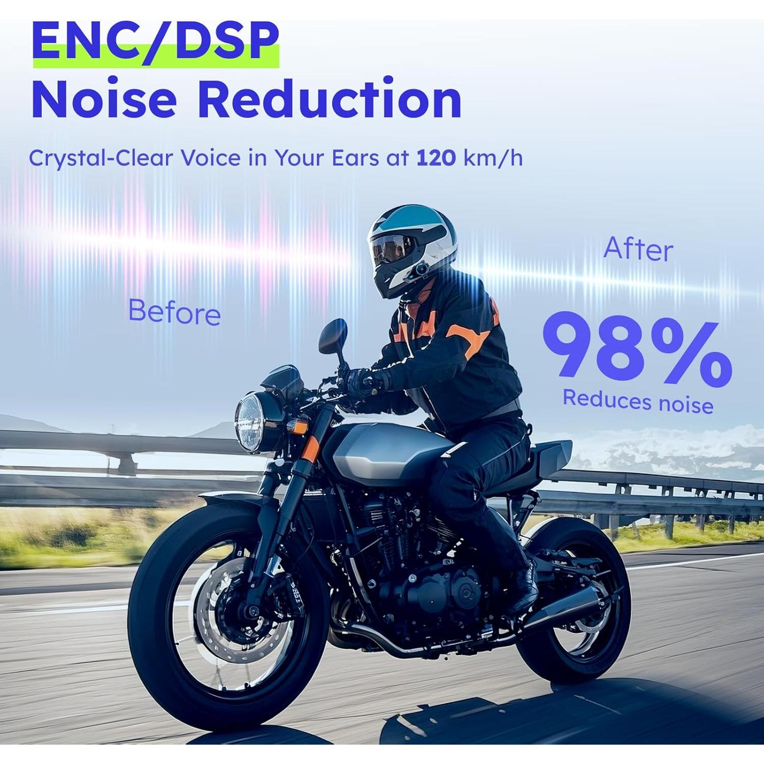 Auricular Bluetooth D10 MAXRUNON para Motocicleta con Control de Voz