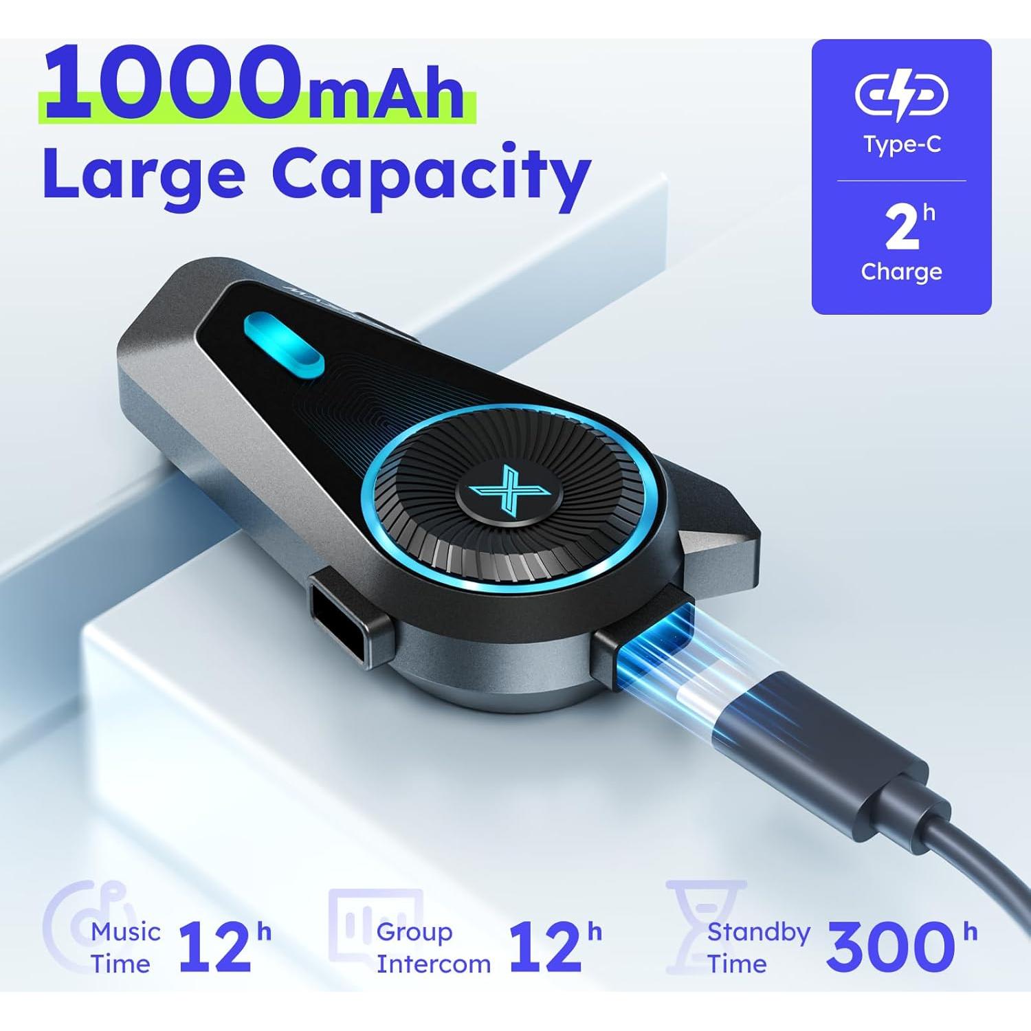 Auricular Bluetooth D10 MAXRUNON para Motocicleta con Control de Voz