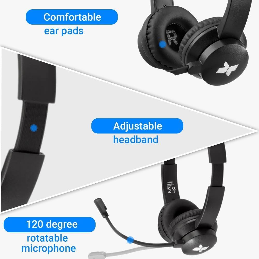 Auricular con cable Xcellon XAZUSH202 con micrófono boom ajustable