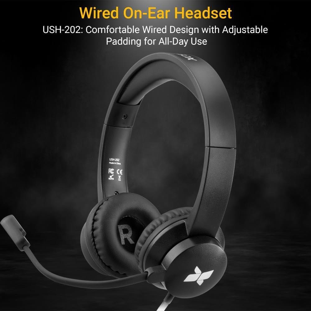 Auricular con cable Xcellon XAZUSH202 con micrófono boom ajustable