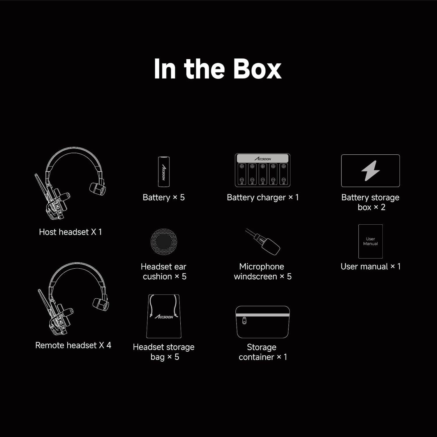 Intercomunicador Inalámbrico Accsoon CoMo SE para 5 Personas