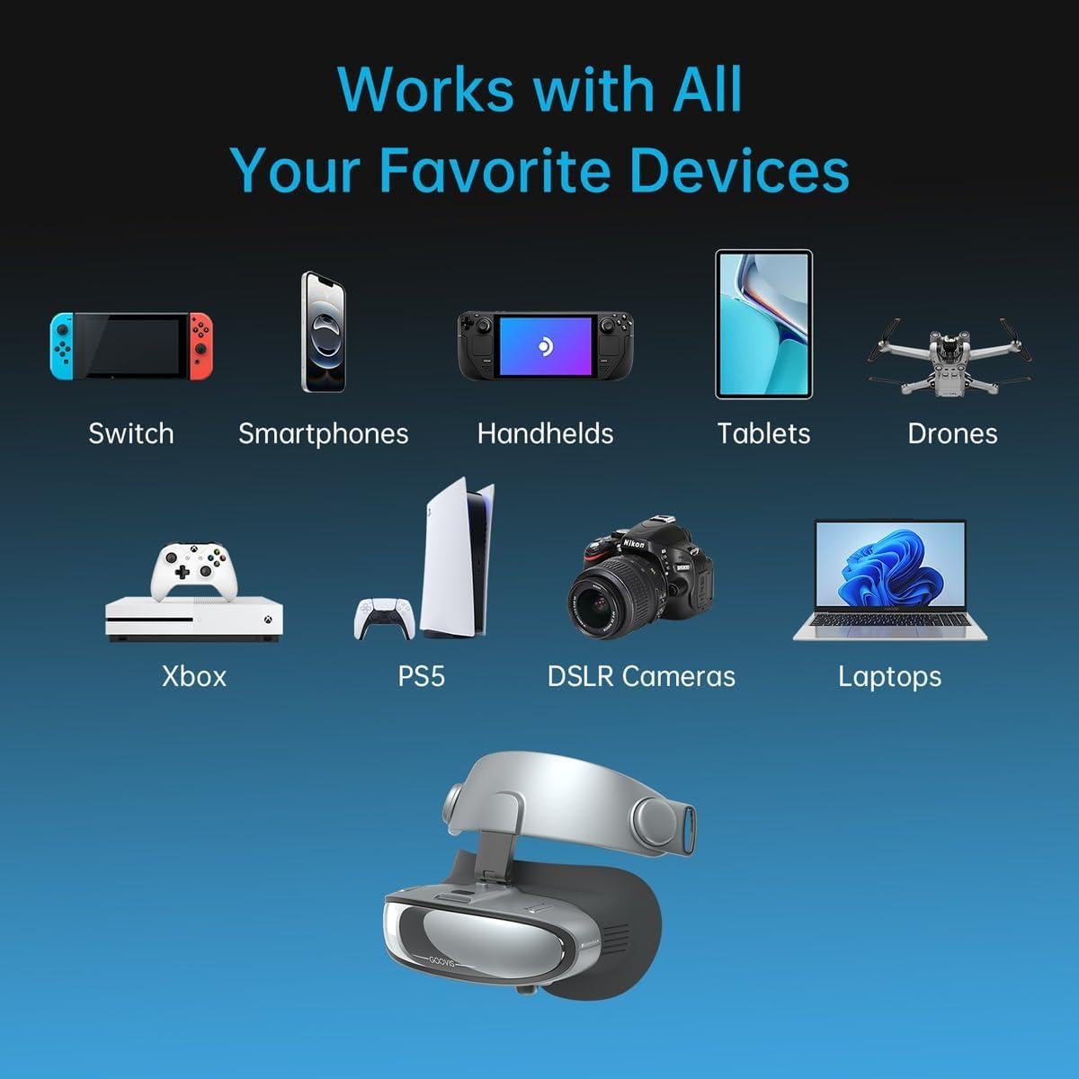 GOOVIS G3X Pantalla Montada en la Cabeza 800'' FHD Micro-OLED