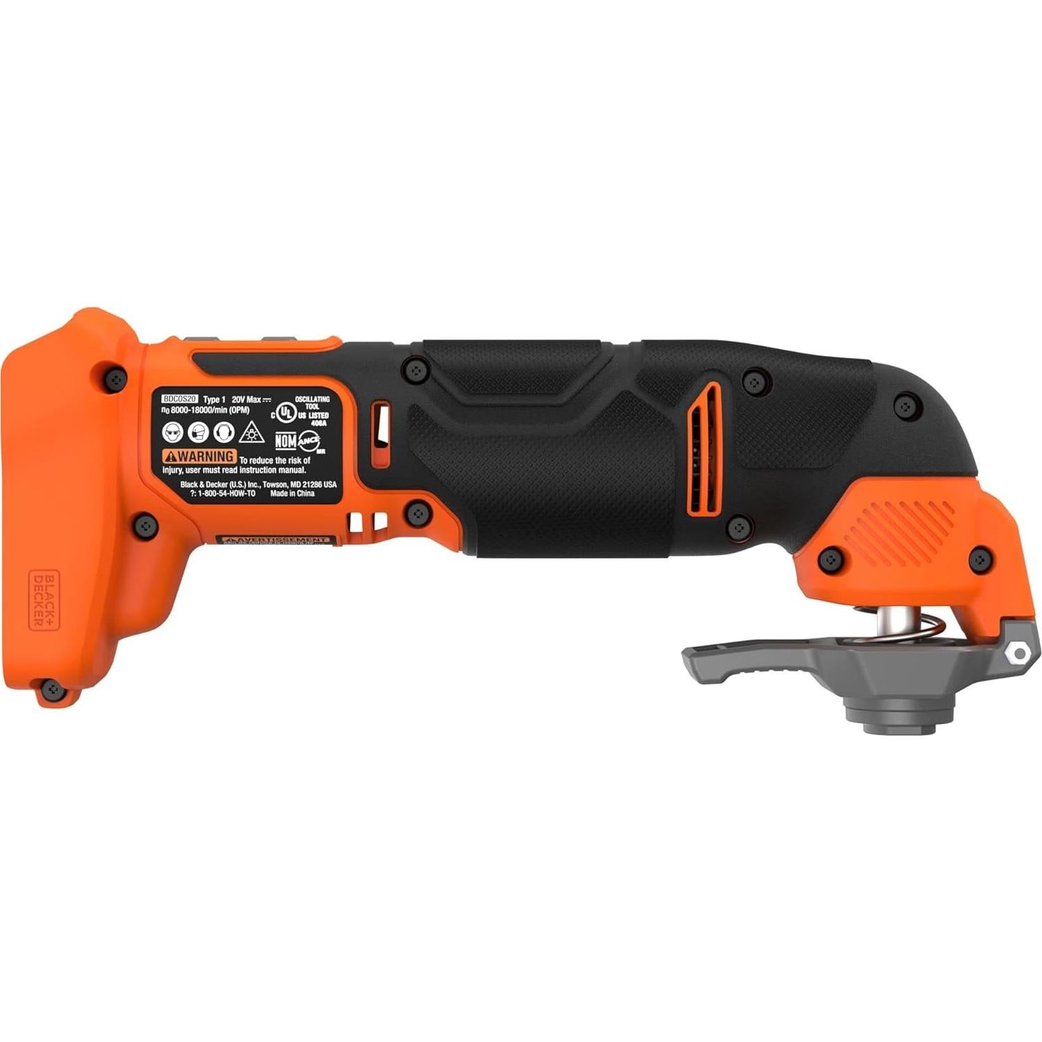 Multi-Herramienta Oscilante BLACK+DECKER 20V, 6 Velocidades