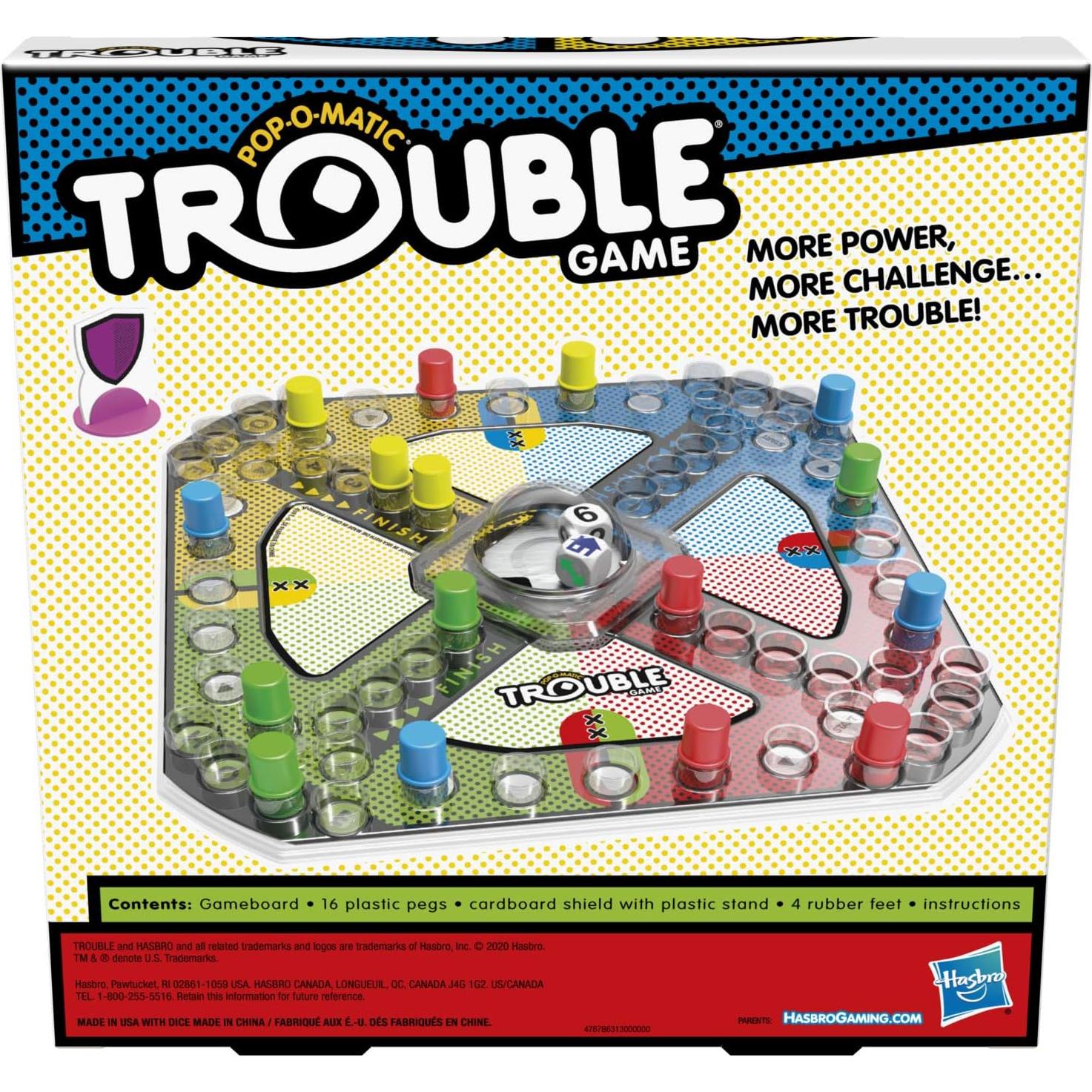 Juego de Mesa Trouble Hasbro con Dado de Poder y Escudo