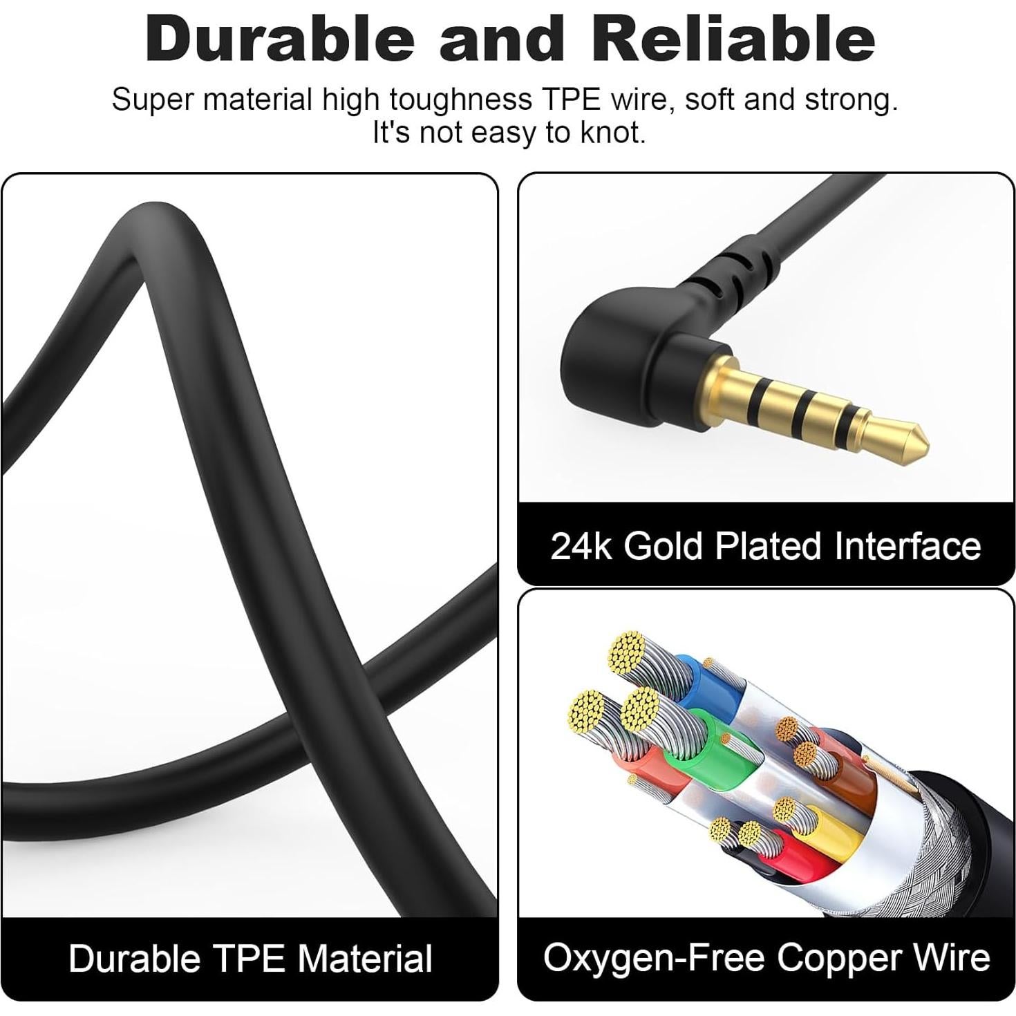 Cable de Audio de Reemplazo Hizsoaor 1.5m para SteelSeries Arctis