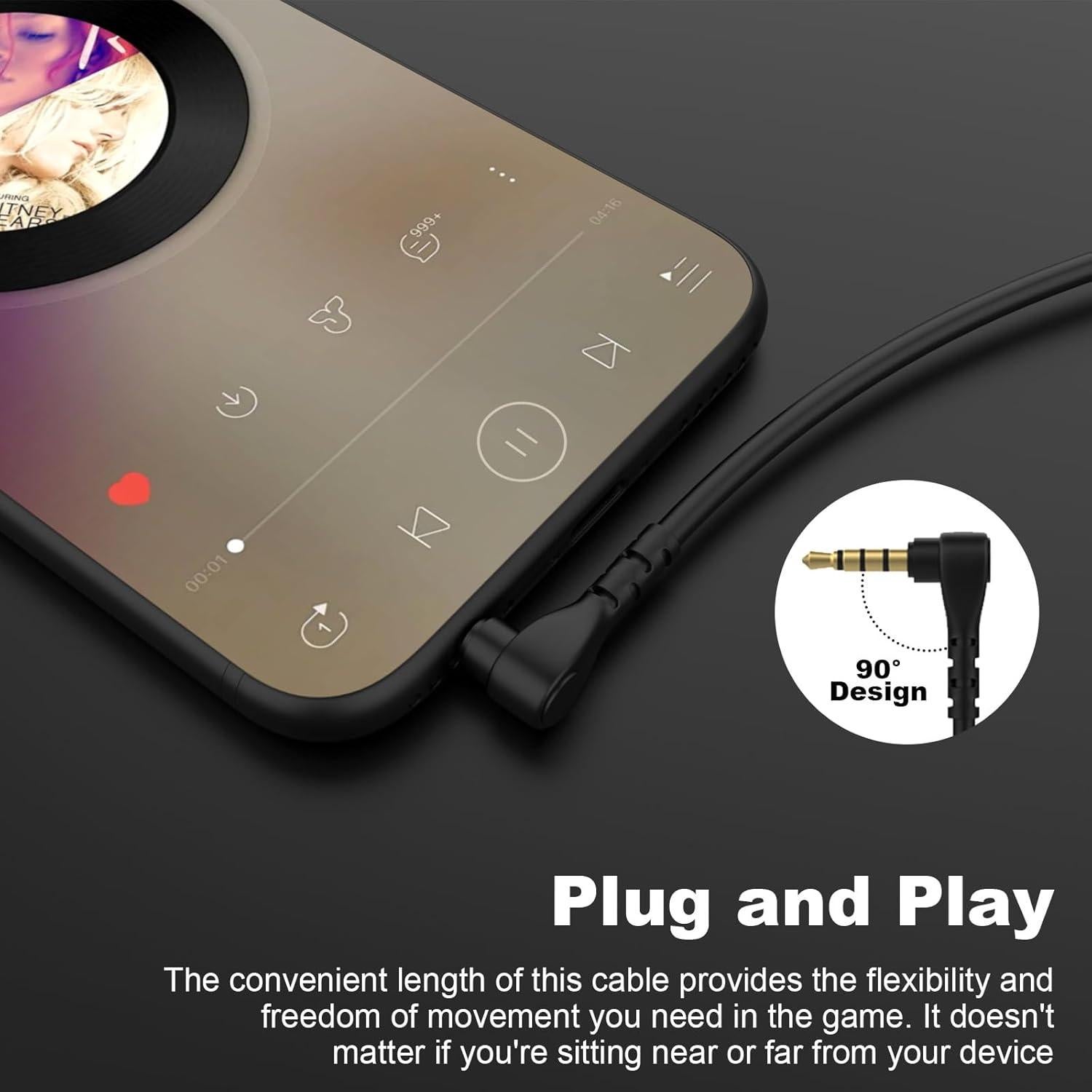 Cable de Audio de Reemplazo Hizsoaor 1.5m para SteelSeries Arctis