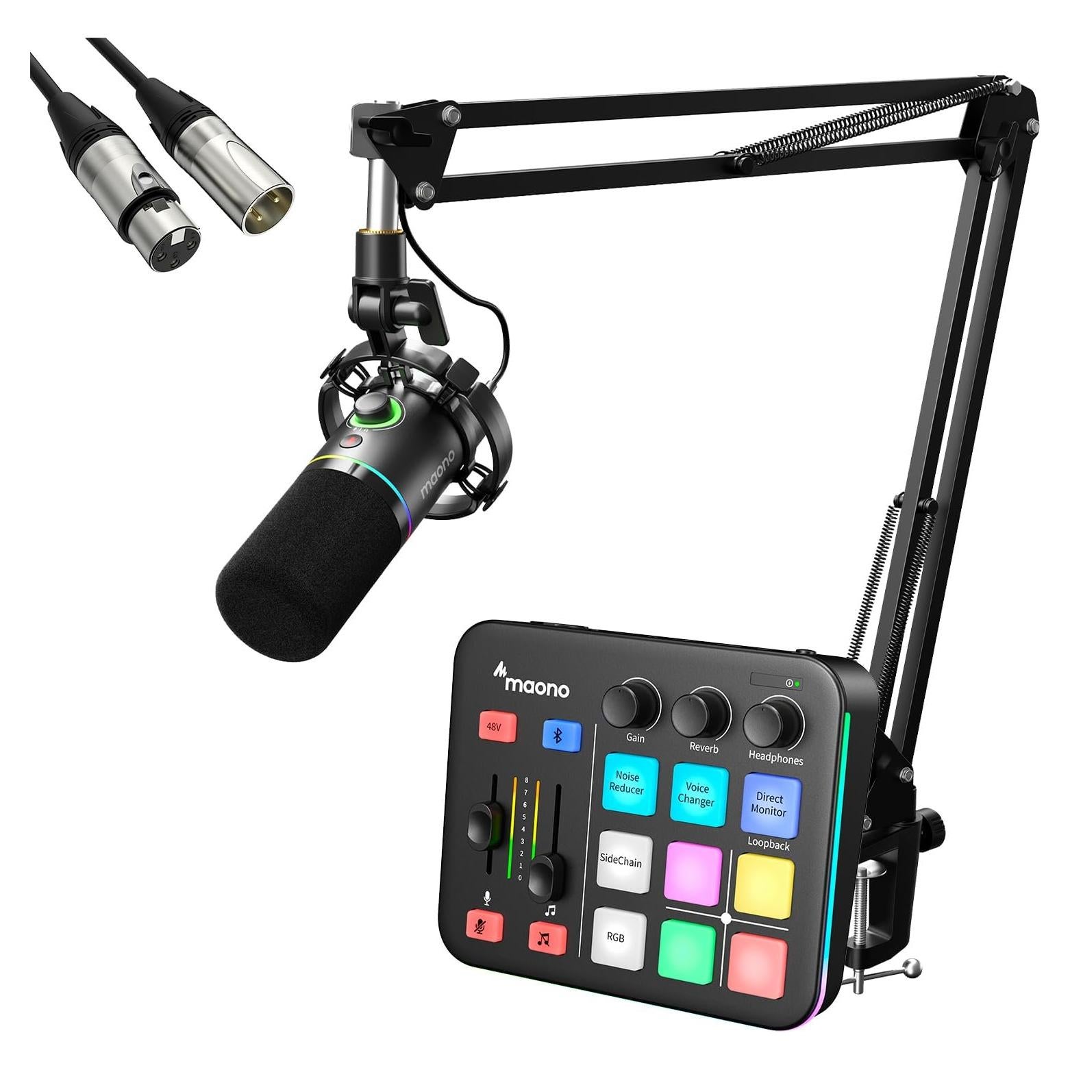 Micrófono Dinámico USB MAONO PD200X con Mezclador para Streaming