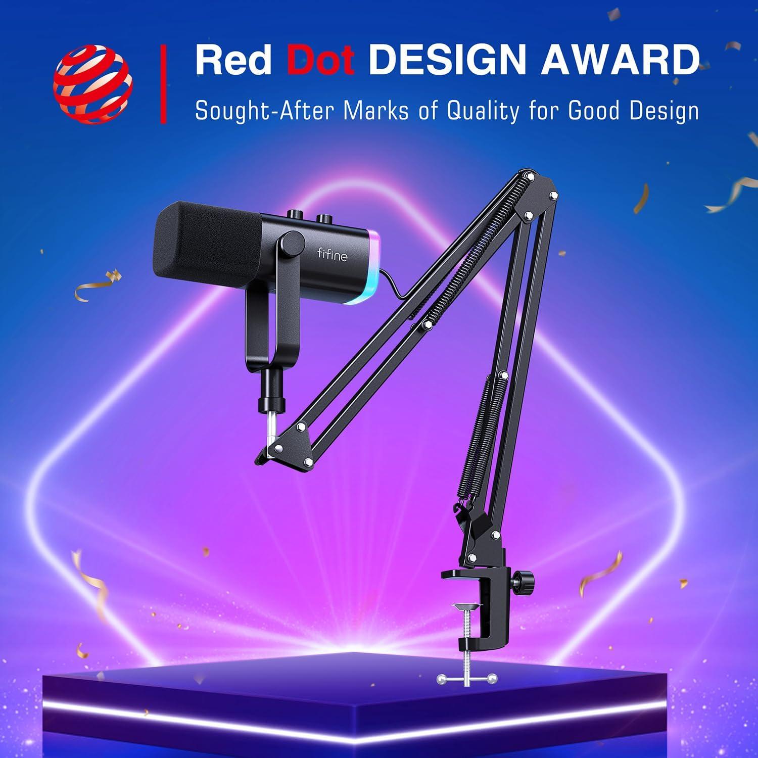 Kit Micrófono Dinámico XLR/USB FIFINE AM8T+H8 con Auriculares