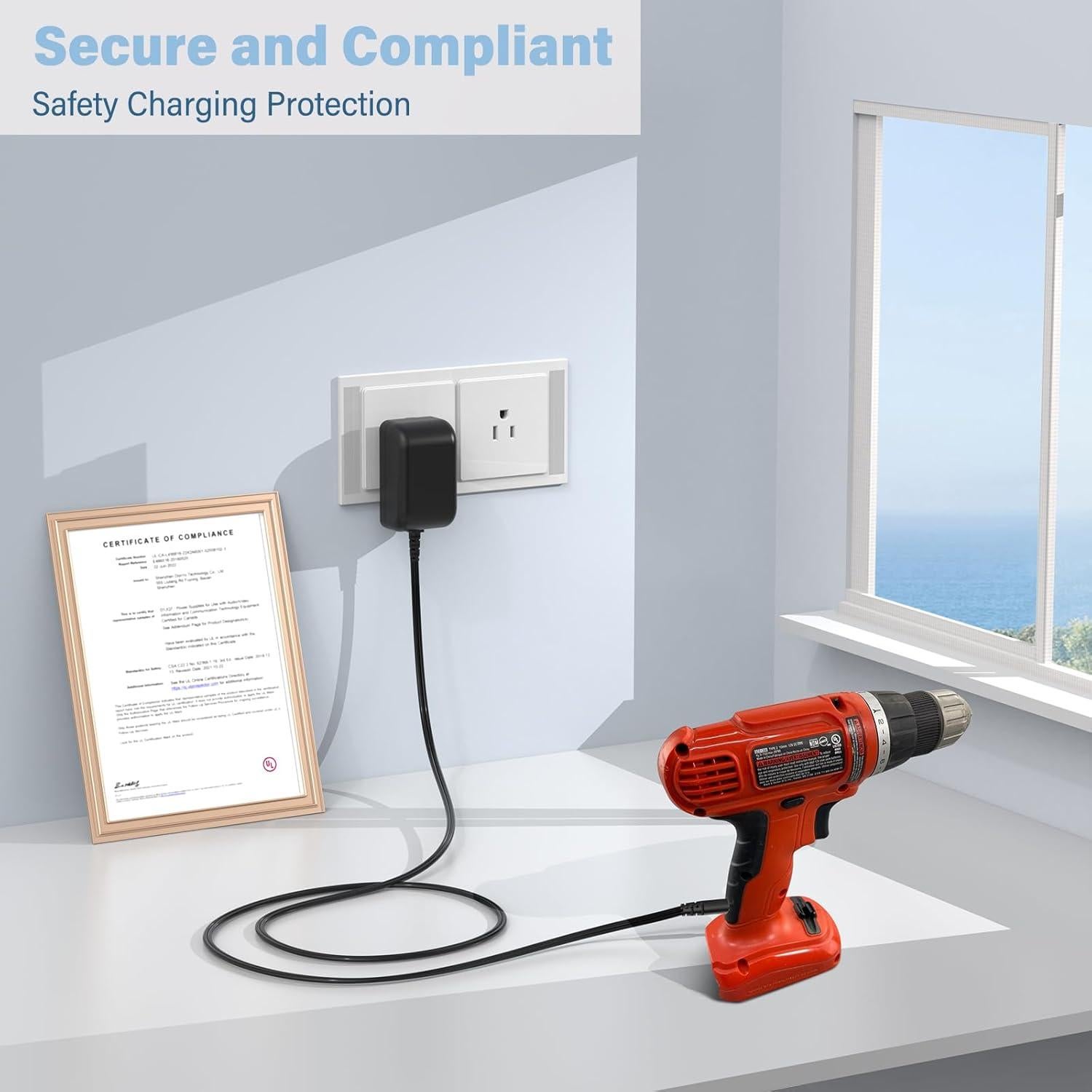 Cargador 12V Black Decker GCO1200, 1.83m, UL listado